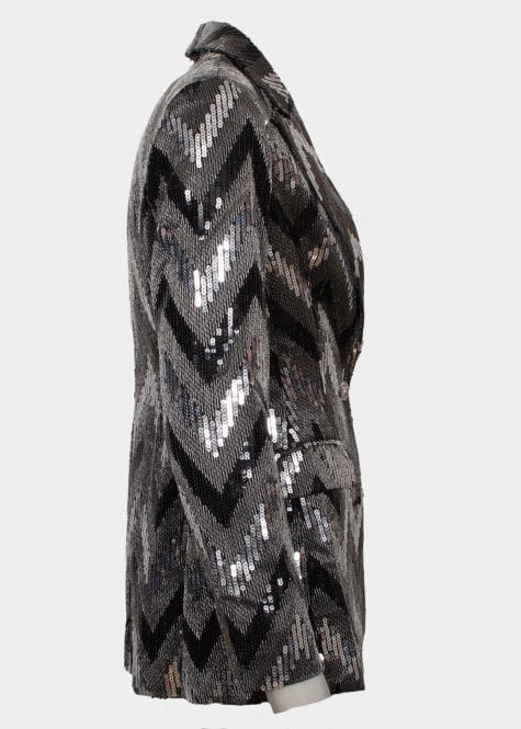 Sara Chevron sequin blazer
