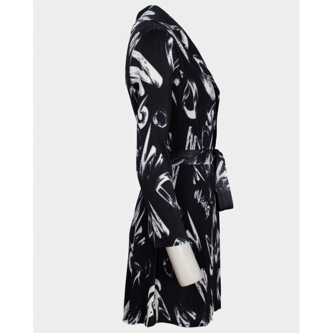 Seychelles black white printed single breasted pleated jacket