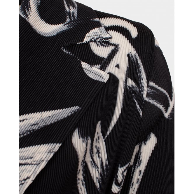Seychelles black white printed single breasted pleated jacket