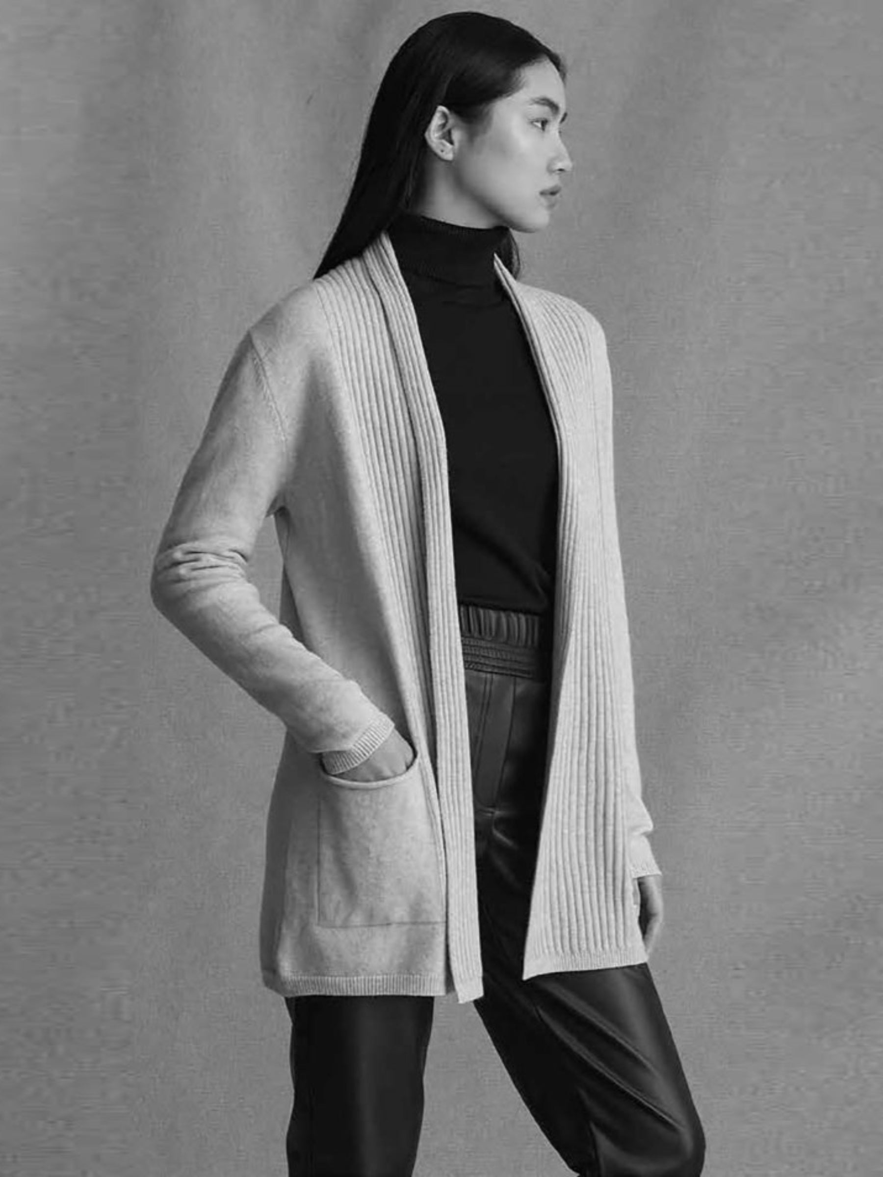 Bonnie edge to edge knit coatigan oatmeal