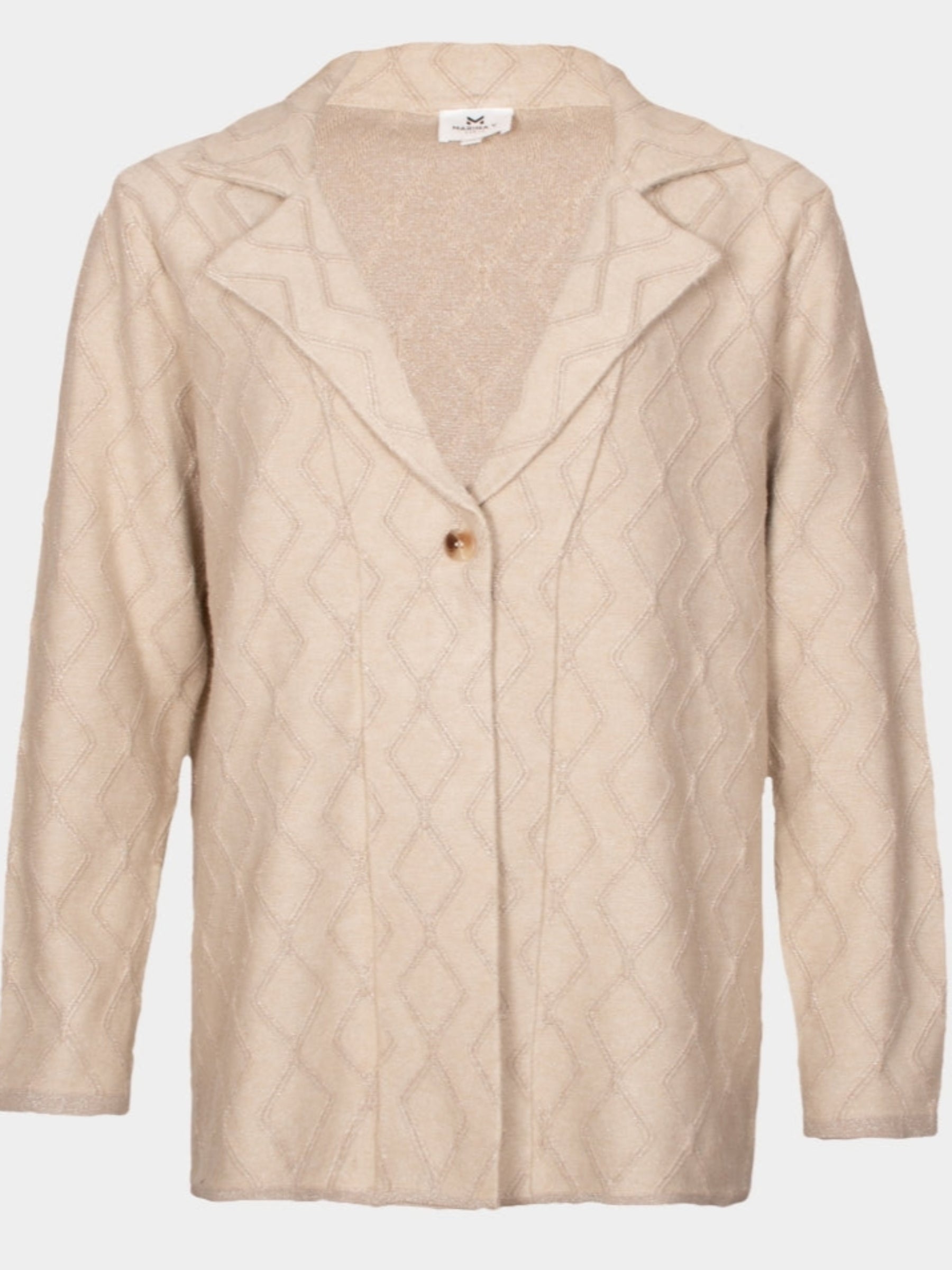 Francis oatmeal diamond embossed knitted jacket