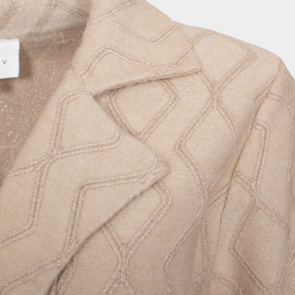 Francis oatmeal diamond embossed knitted jacket