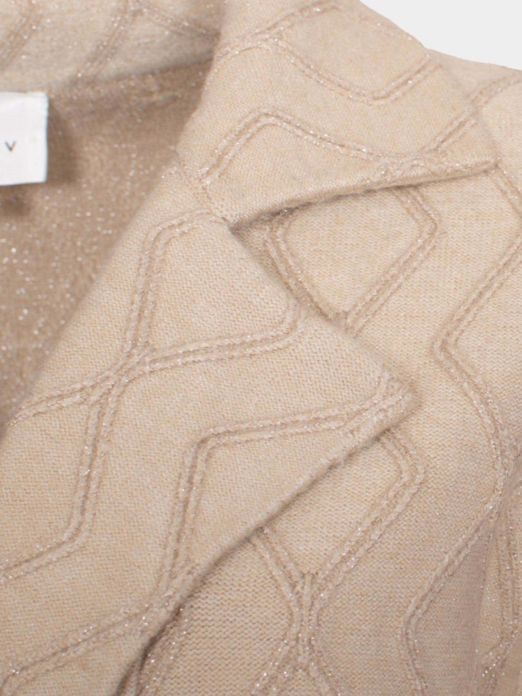 Francis oatmeal diamond embossed knitted jacket