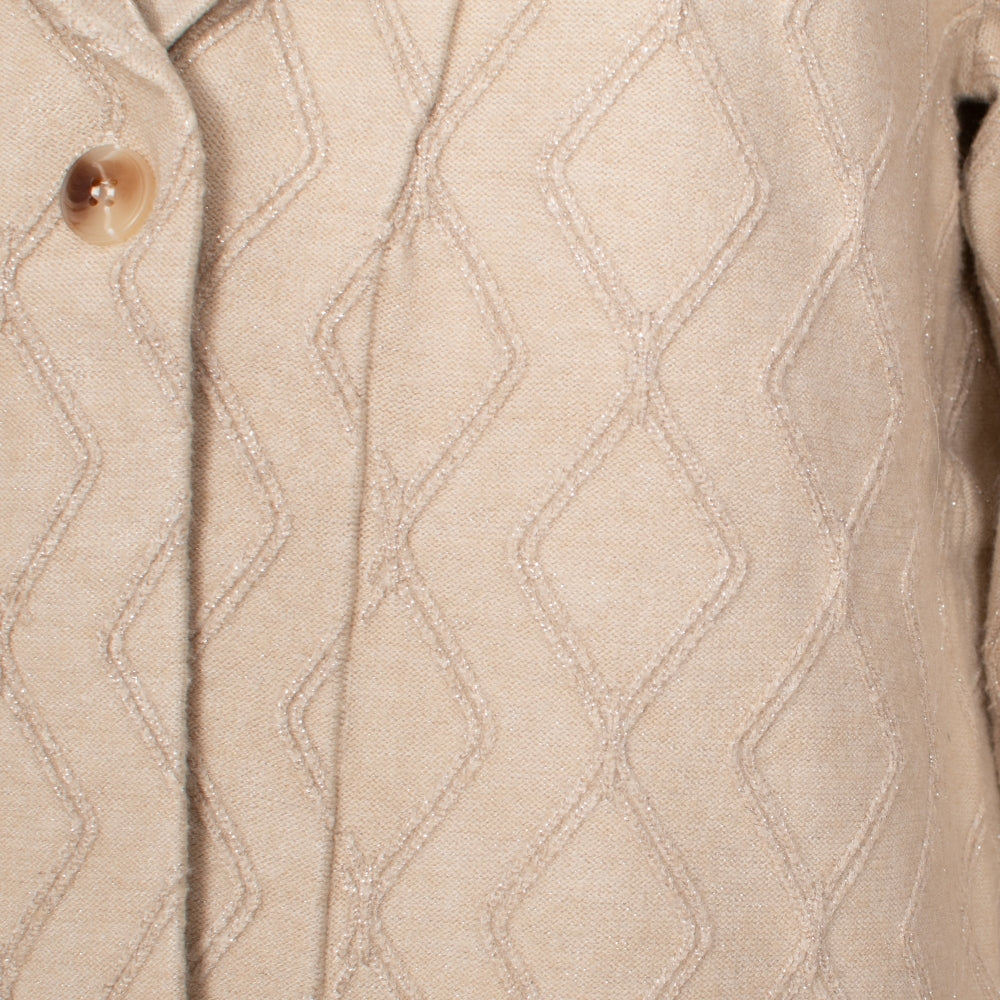 Francis oatmeal diamond embossed knitted jacket