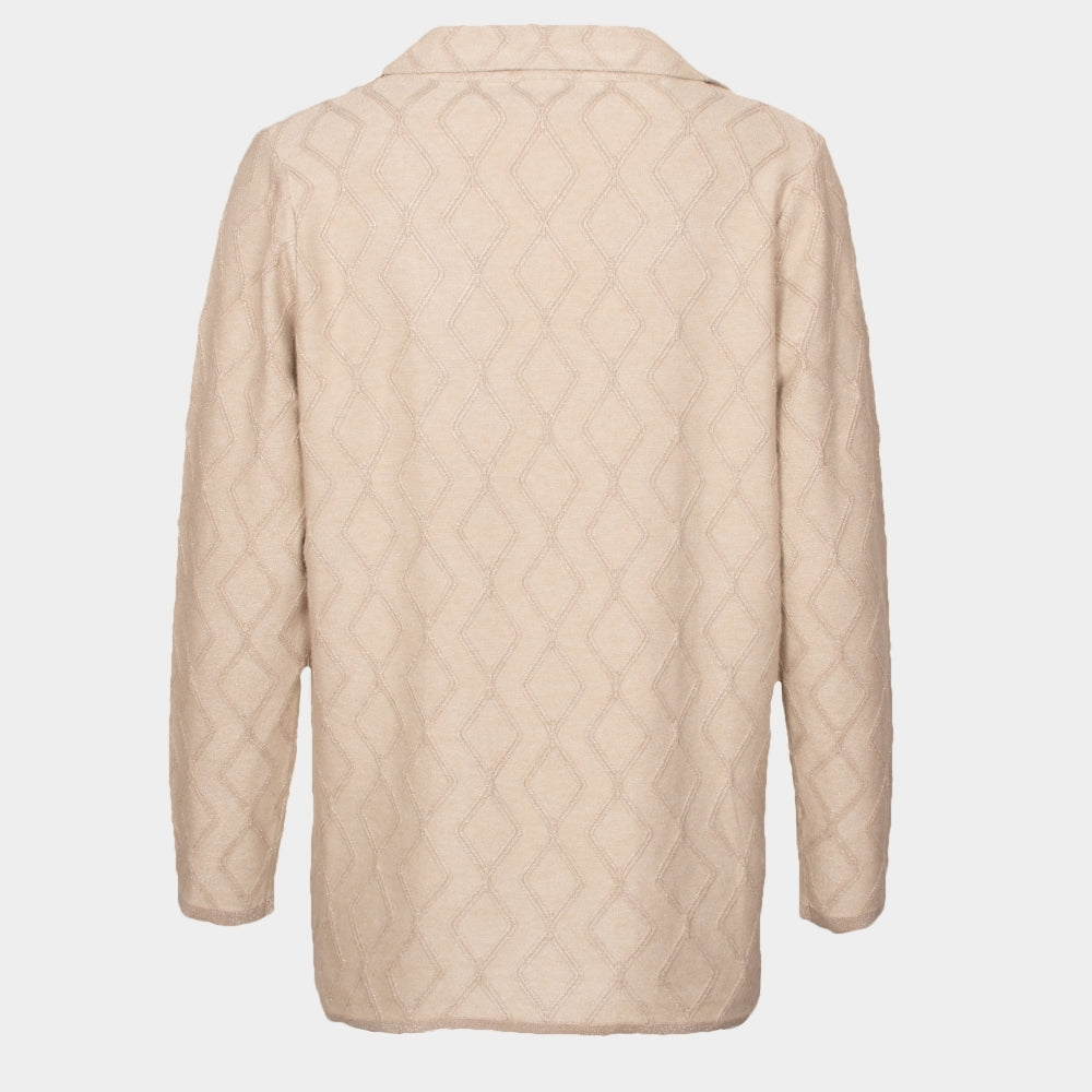 Francis oatmeal diamond embossed knitted jacket