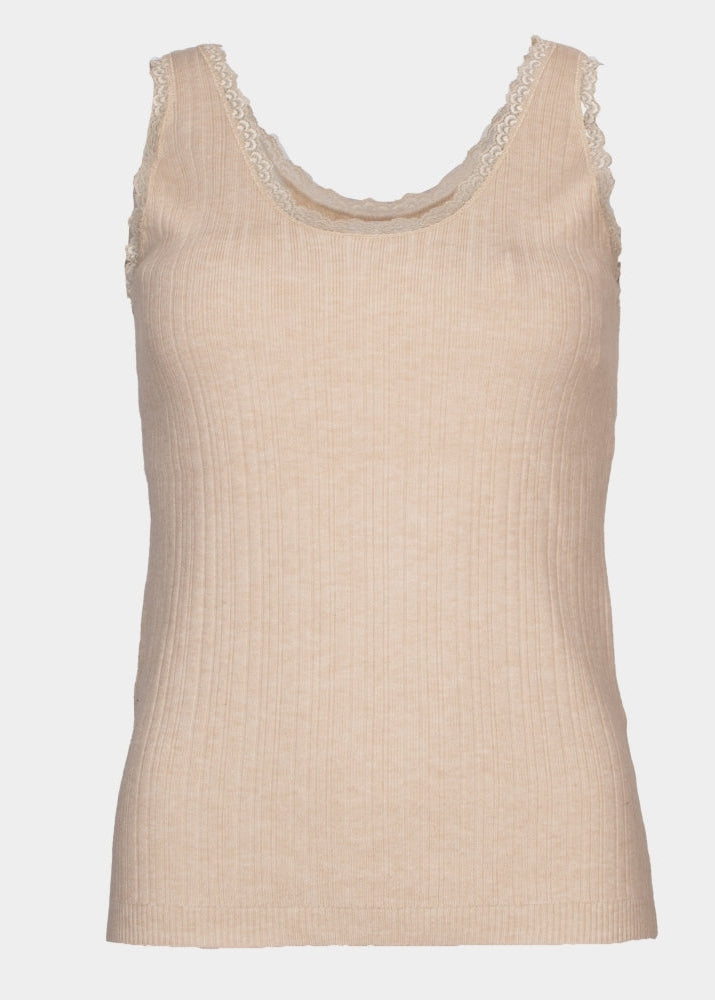 Lise Lace trim knitted cami top