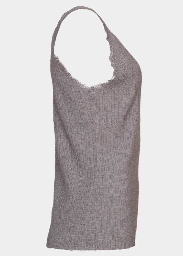 Lise Lace trim knitted cami top