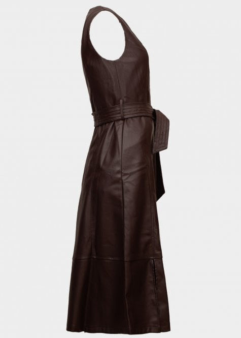 Sophia Pleather midi v dress