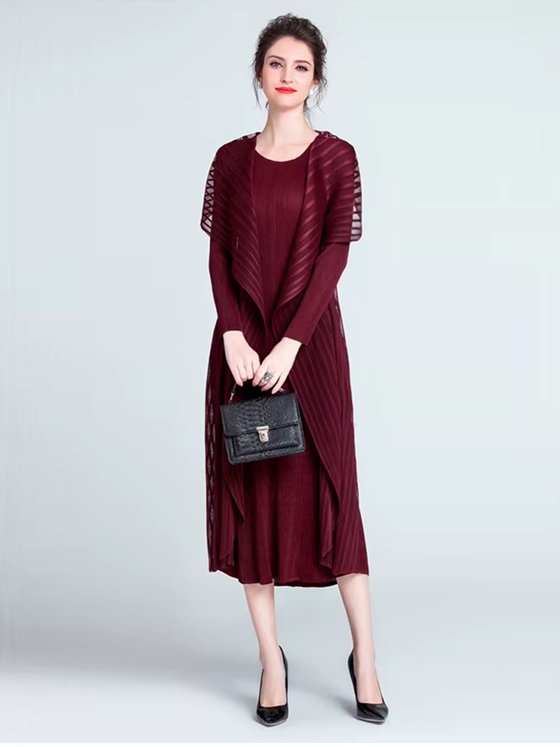Natalia - Pleated shrug dress