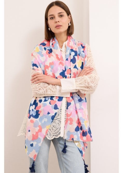Flowered Soft touch print scarf
