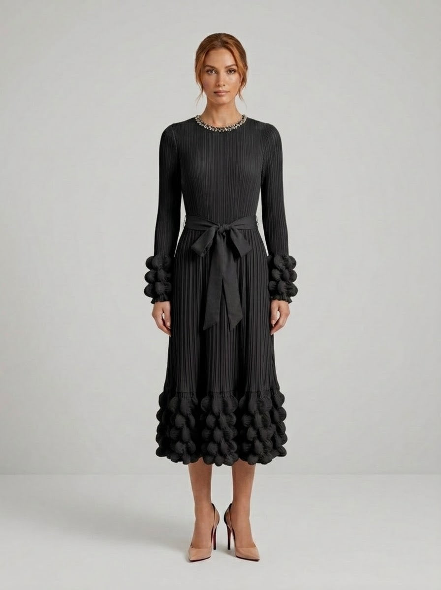 Marisa - Beaded bubble hem dress