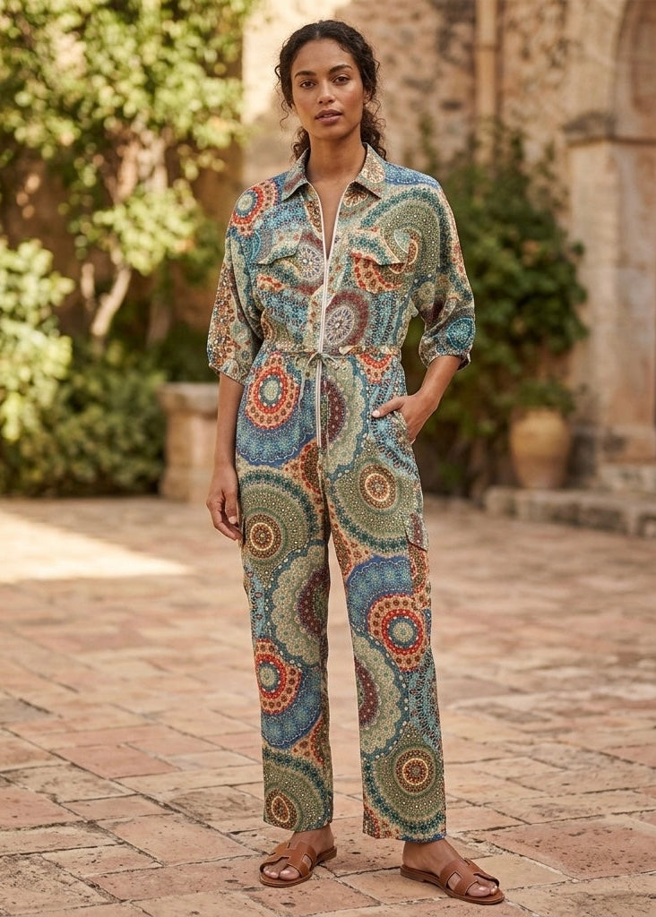 Cesar Printed paisley jumpsuit