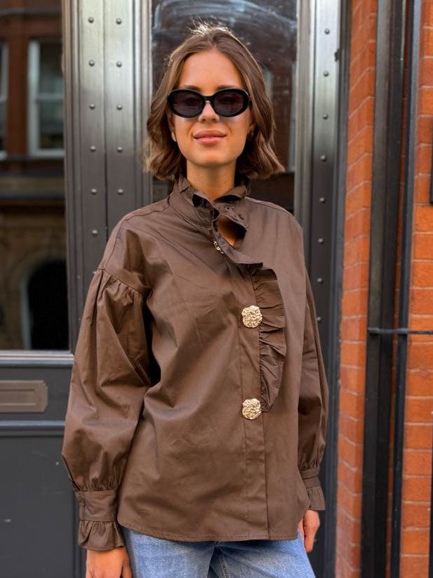 Cleo - Frill front shirt