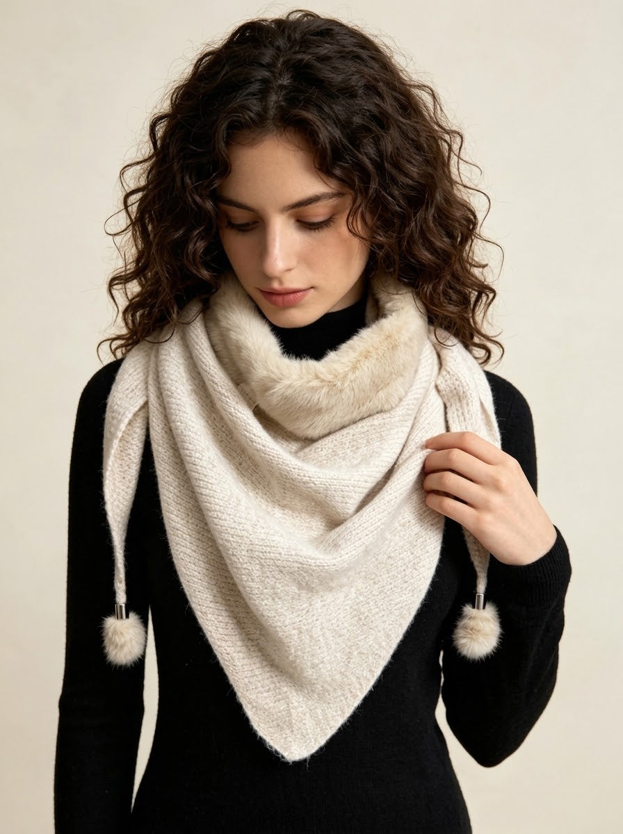 Francine - Faux fur wool blend scarf