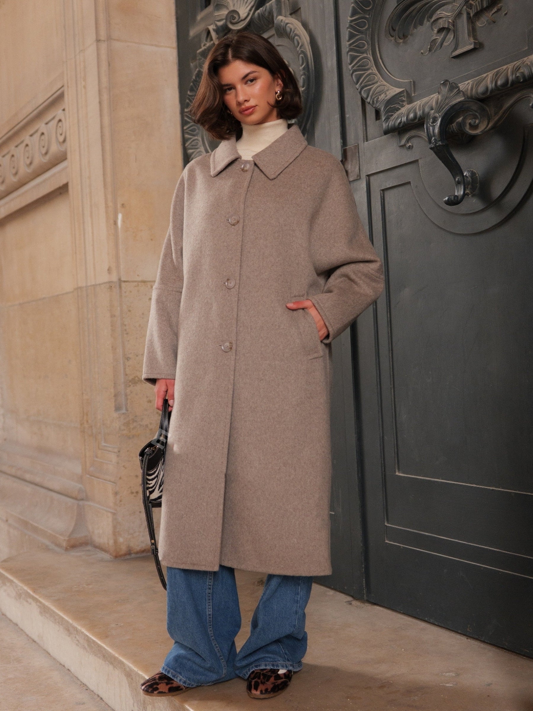 Celeste - Oversized wool blend coat