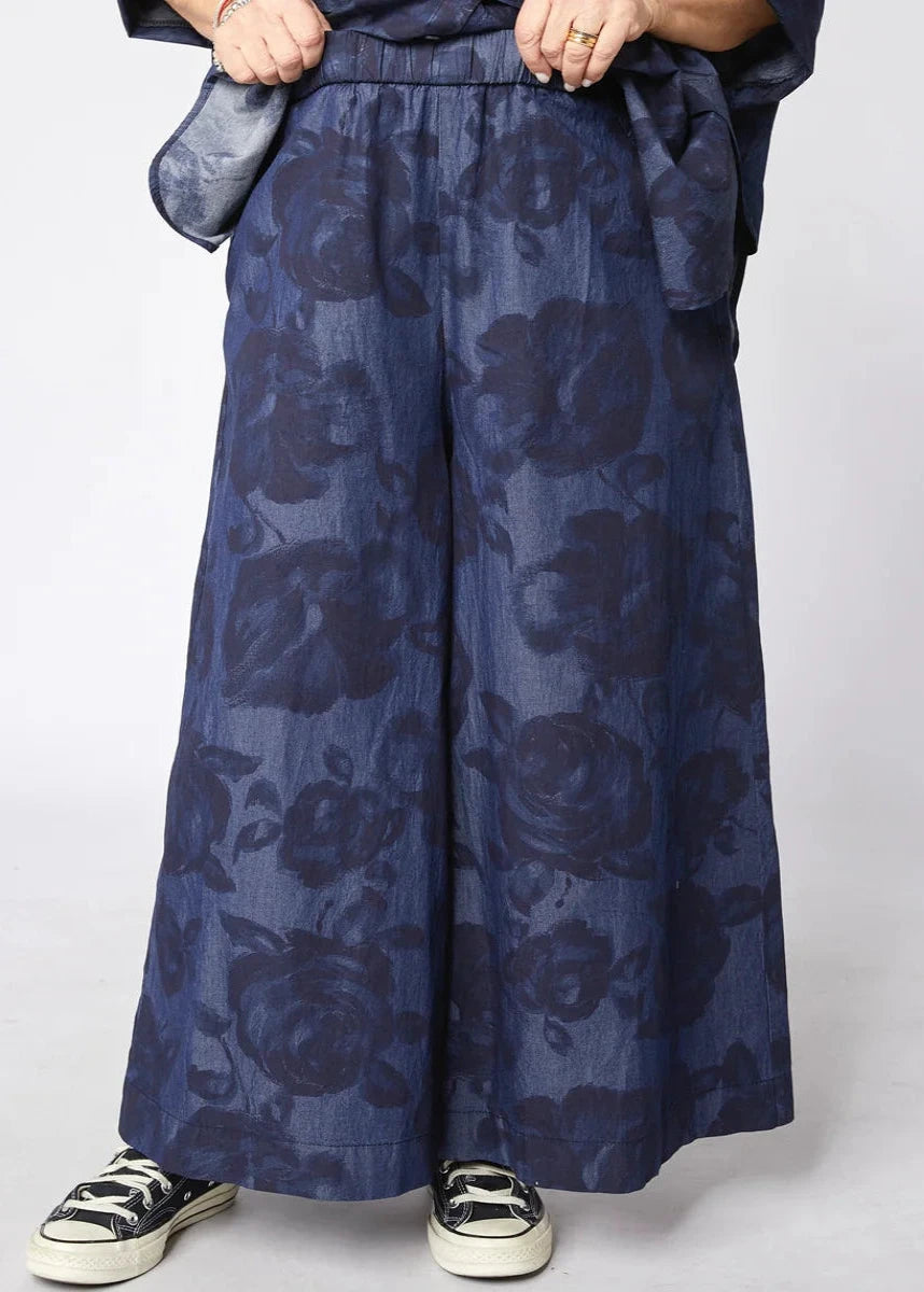 Katie - printed denim trouser