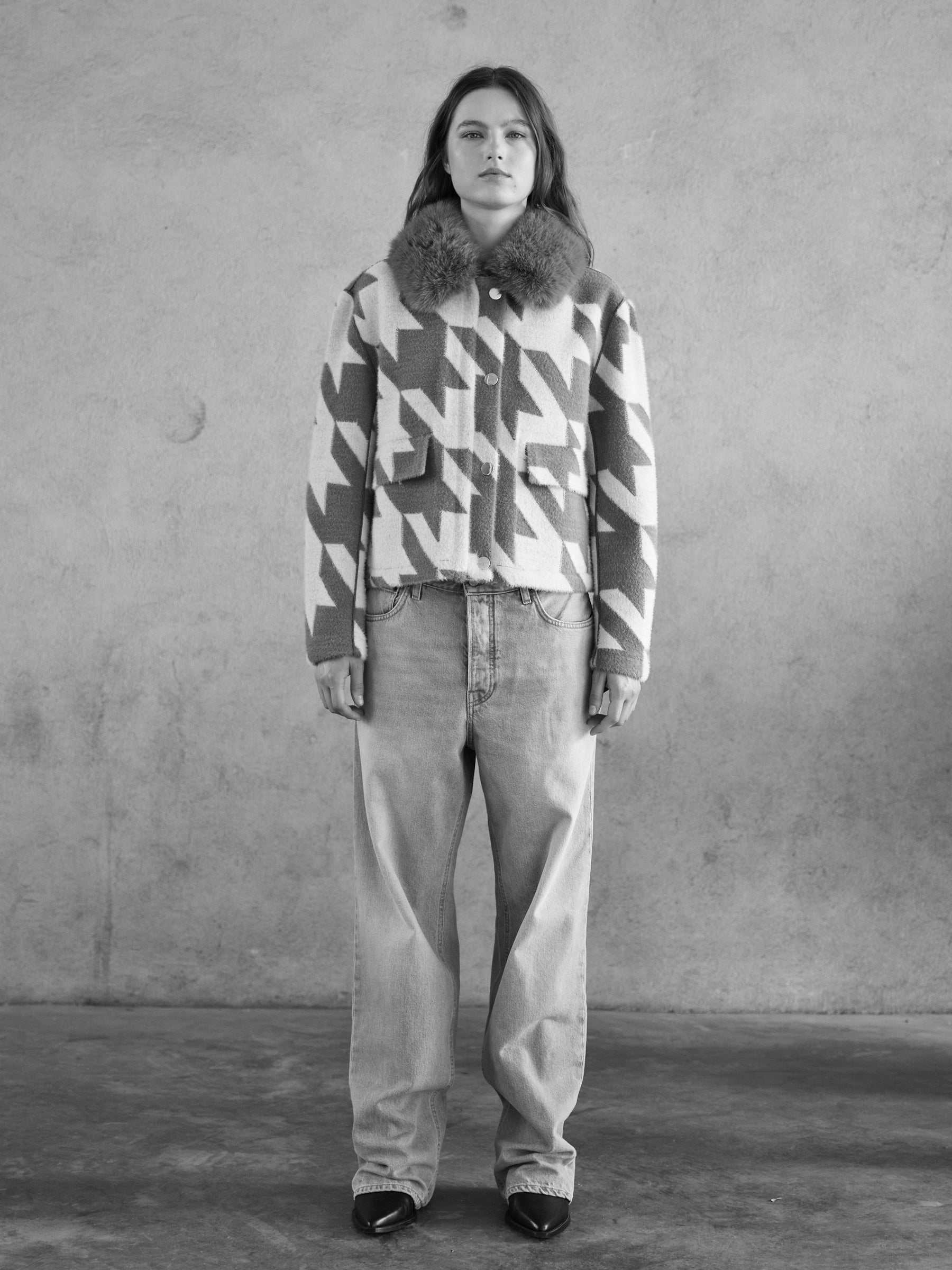 Jenna - Reversible fur collar jacket