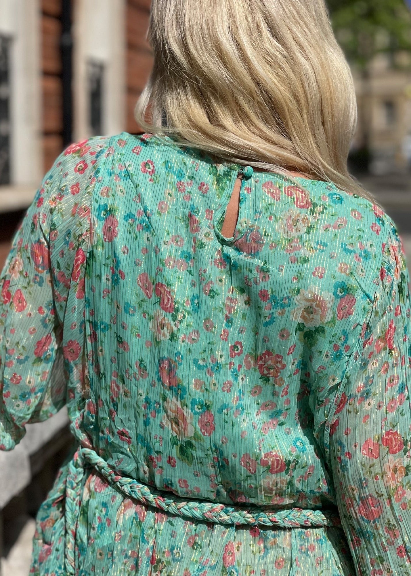 Ella mint chiffon ditsy floral print mini dress