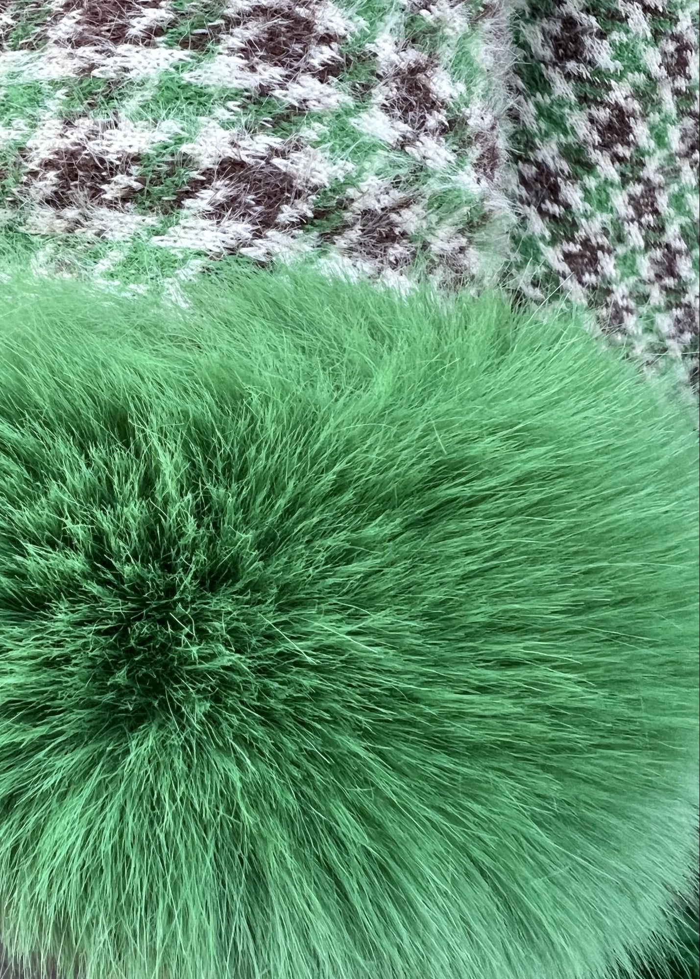 Willow jade check faux fur luxuriously soft cape