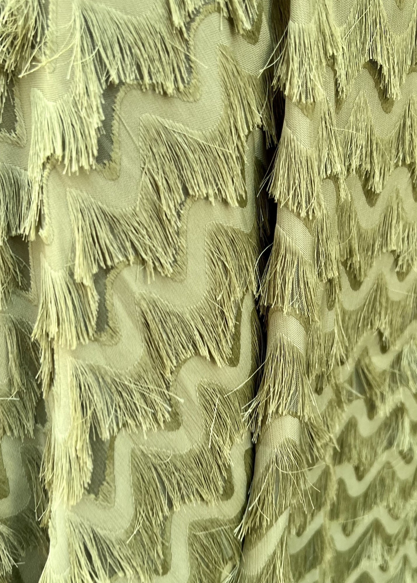 Danica lime green burn out fringe zip hooded jacket