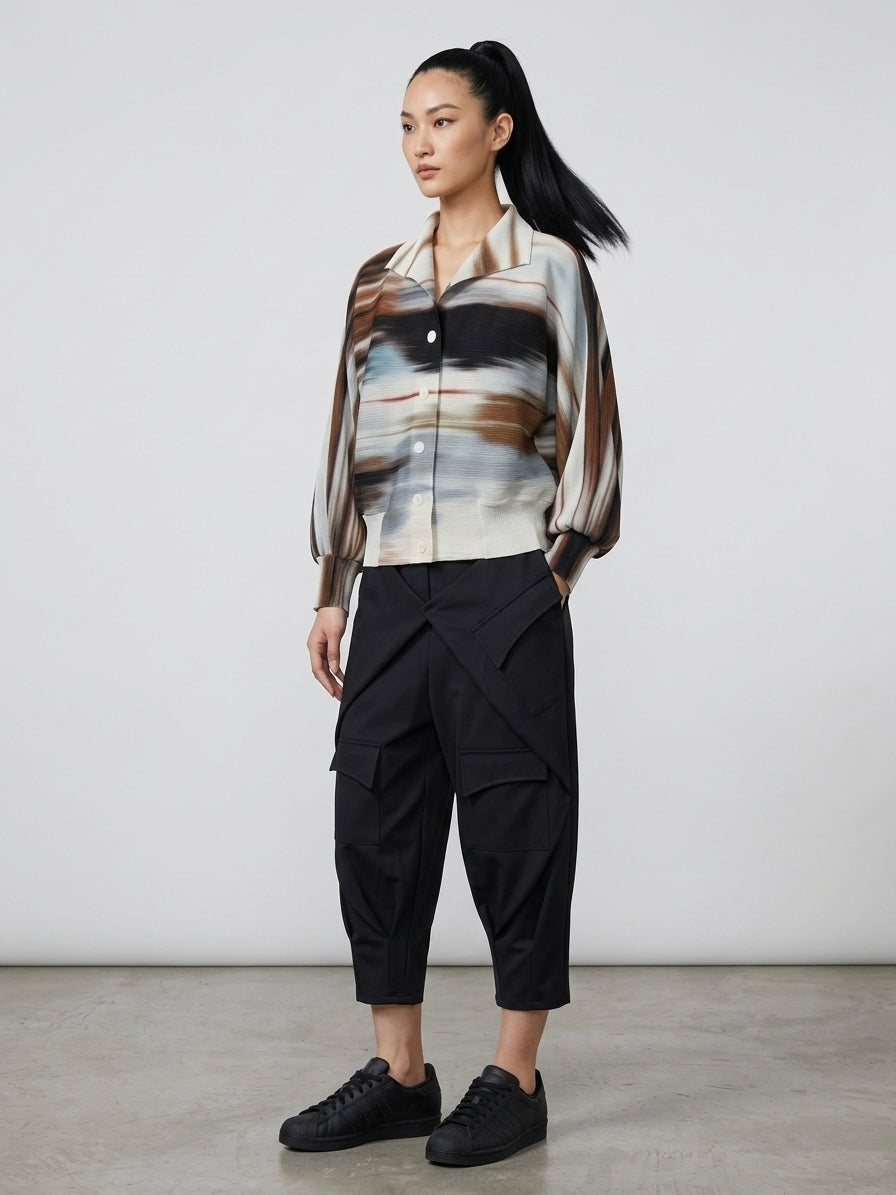 Juliette - Printed pleat bomber jacket