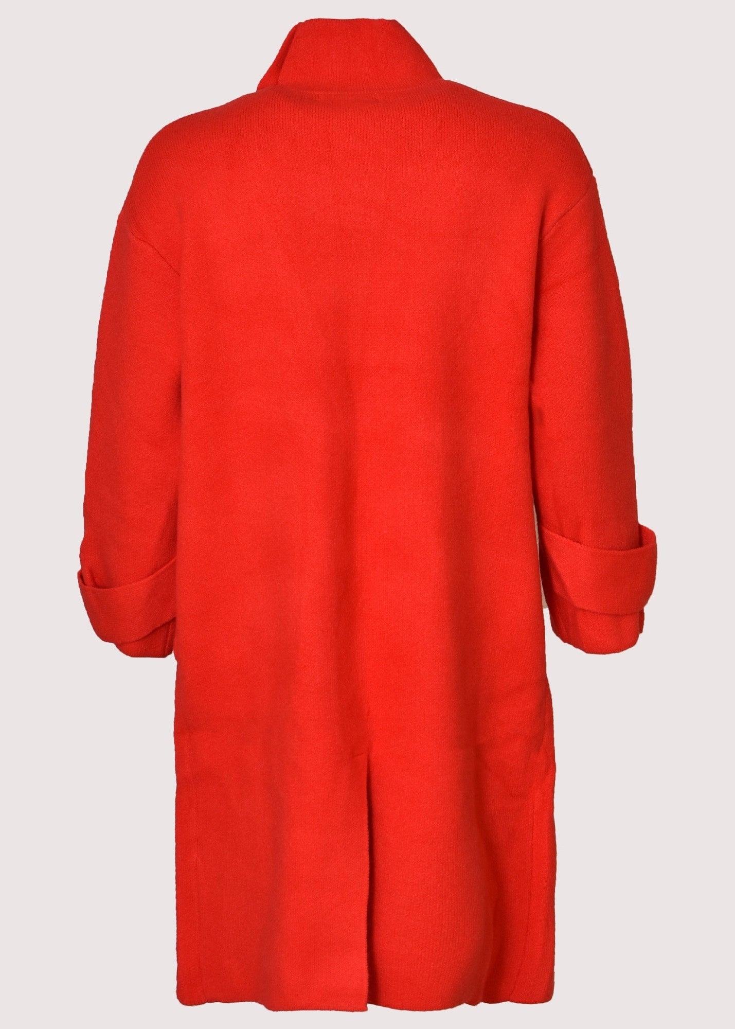 Pearl red cashmere blend long knit coat
