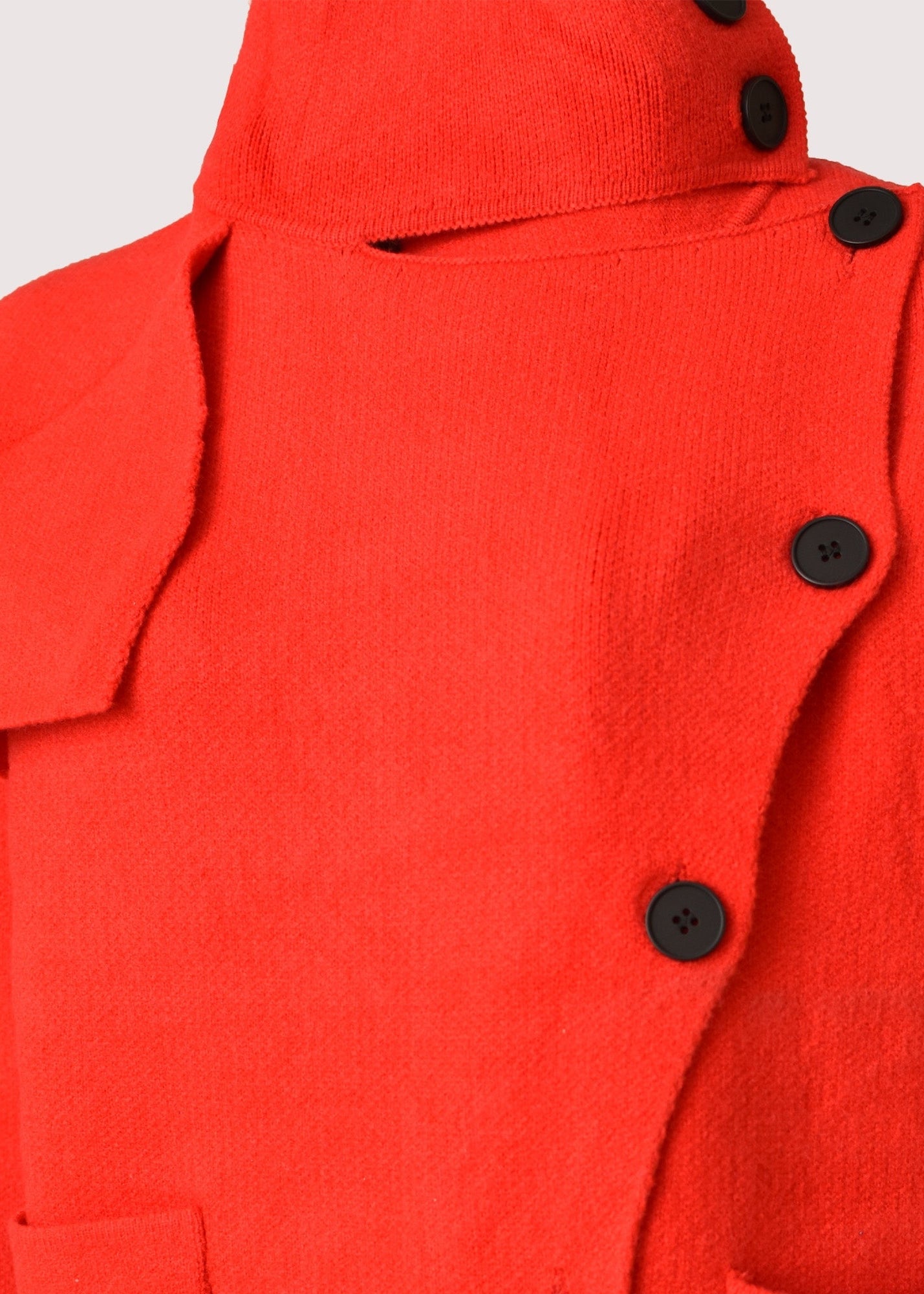 Pearl red cashmere blend long knit coat