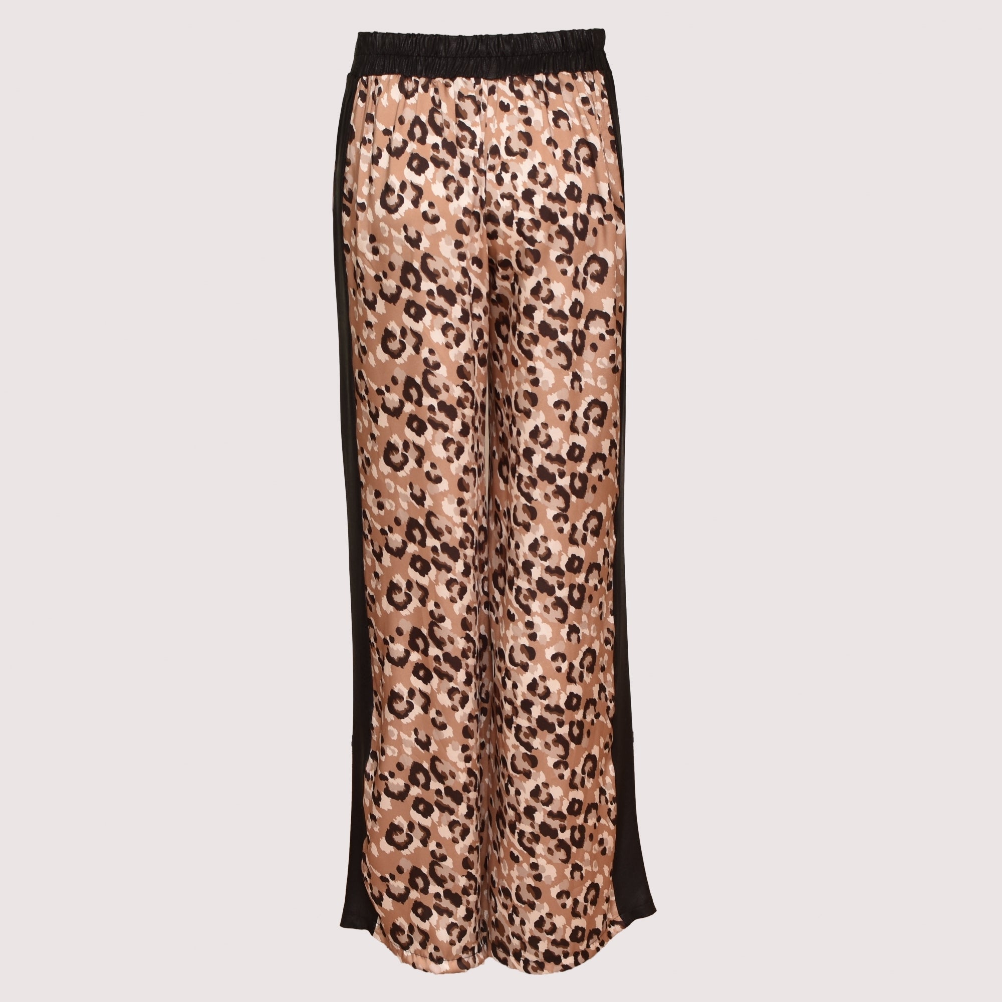 Penelope animal print pleather trim trouser