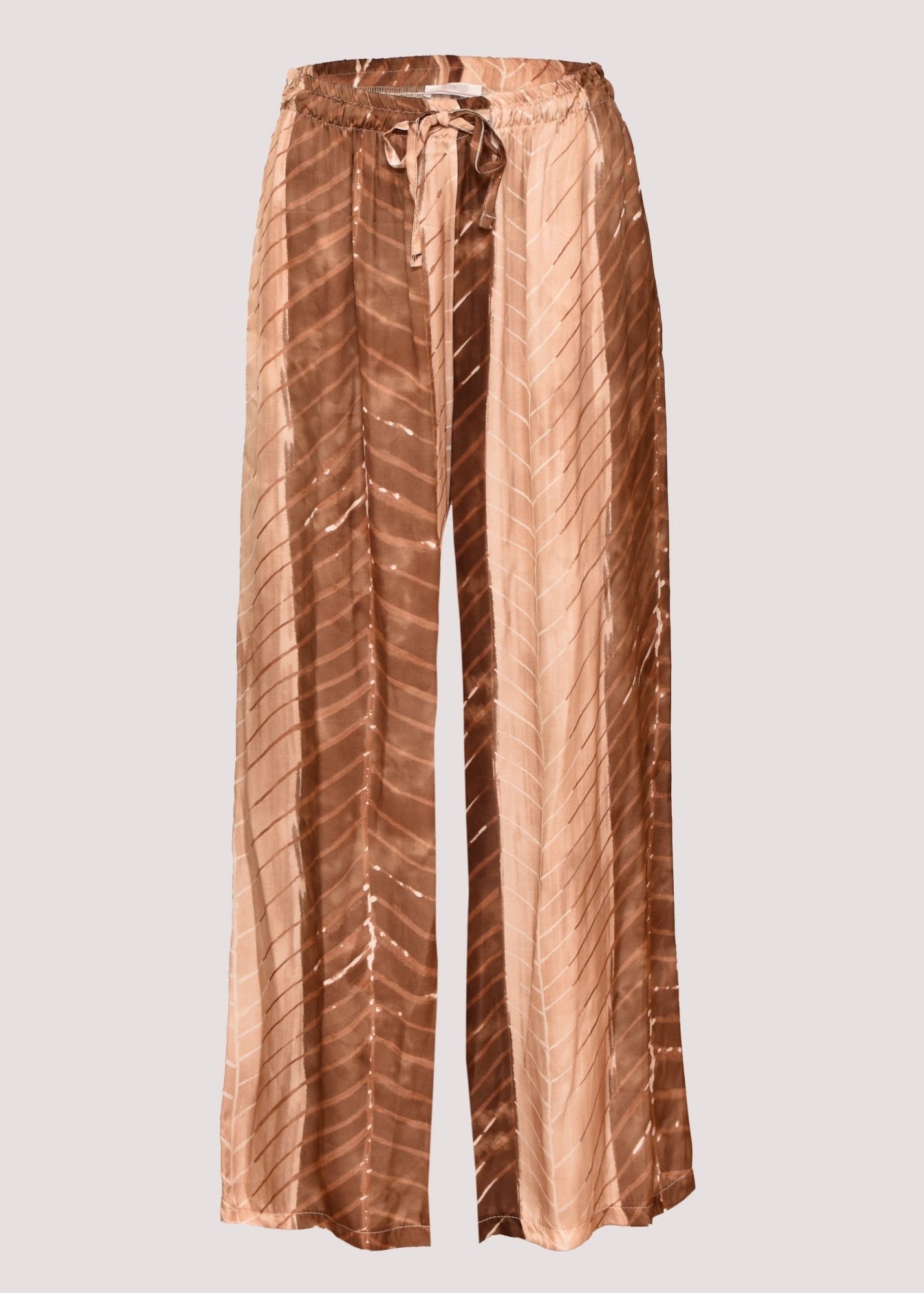 Bernice tan & stone chevron printed relaxed fit trouser