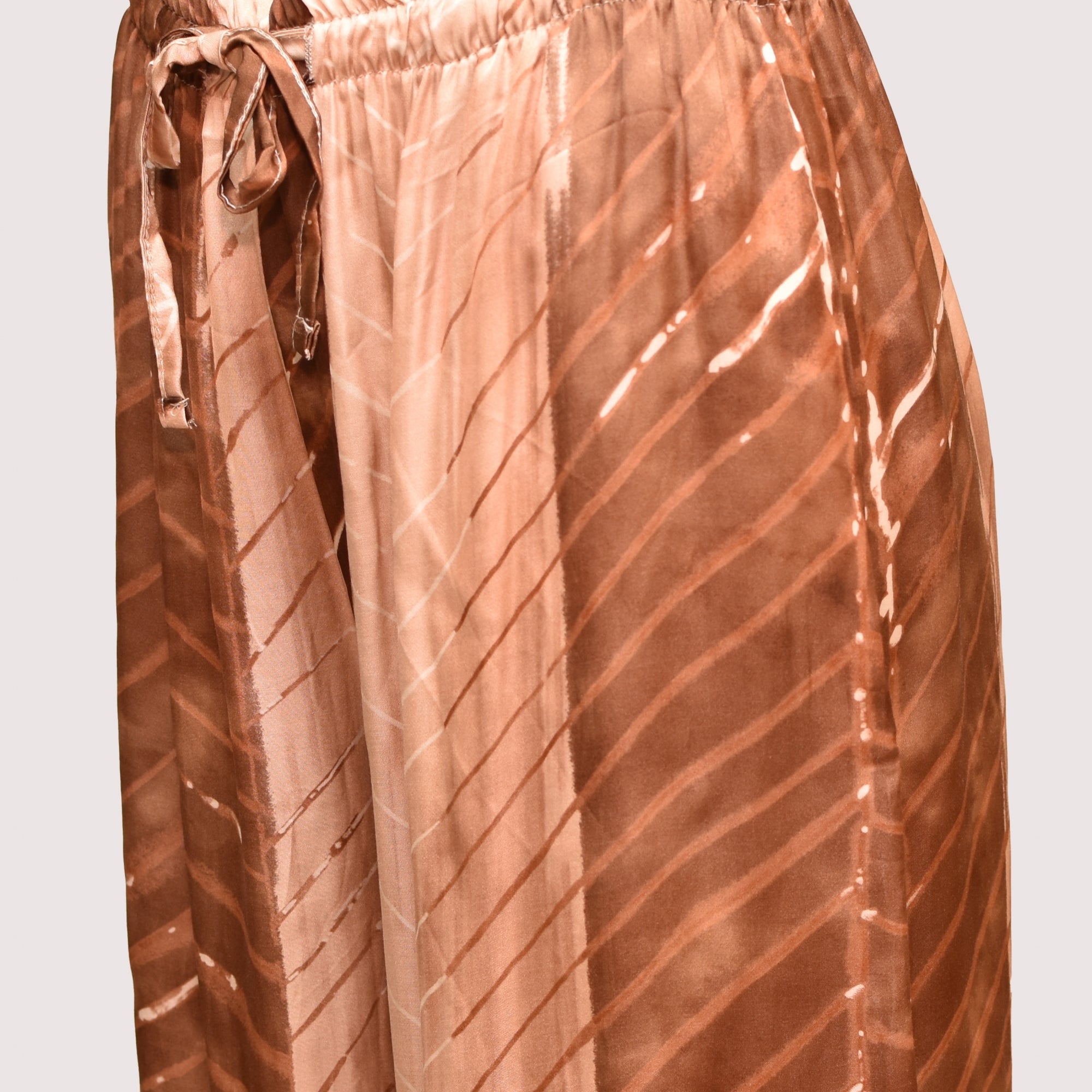 Bernice tan & stone chevron printed relaxed fit trouser