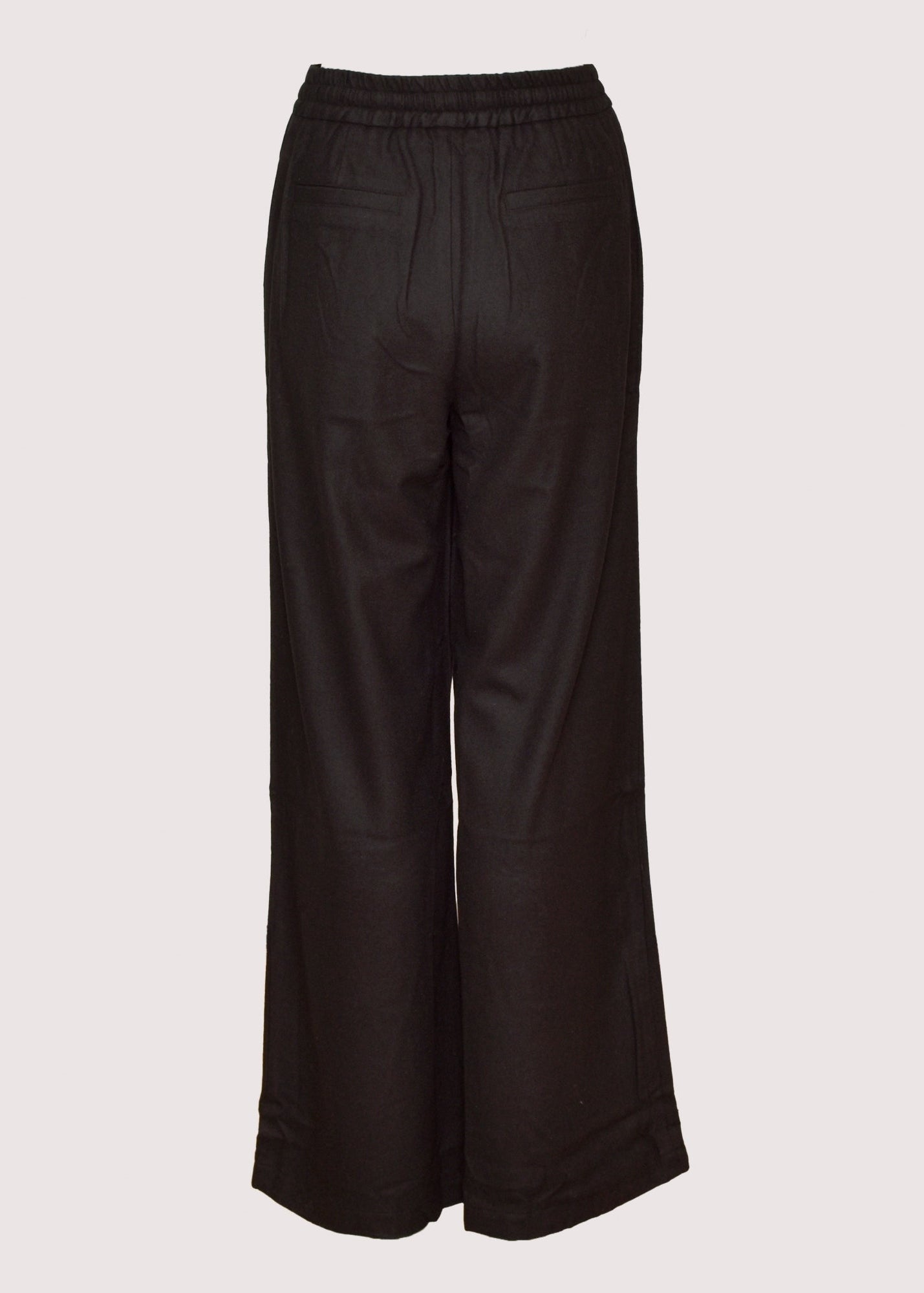 Daniela black wide leg wool blend trousers