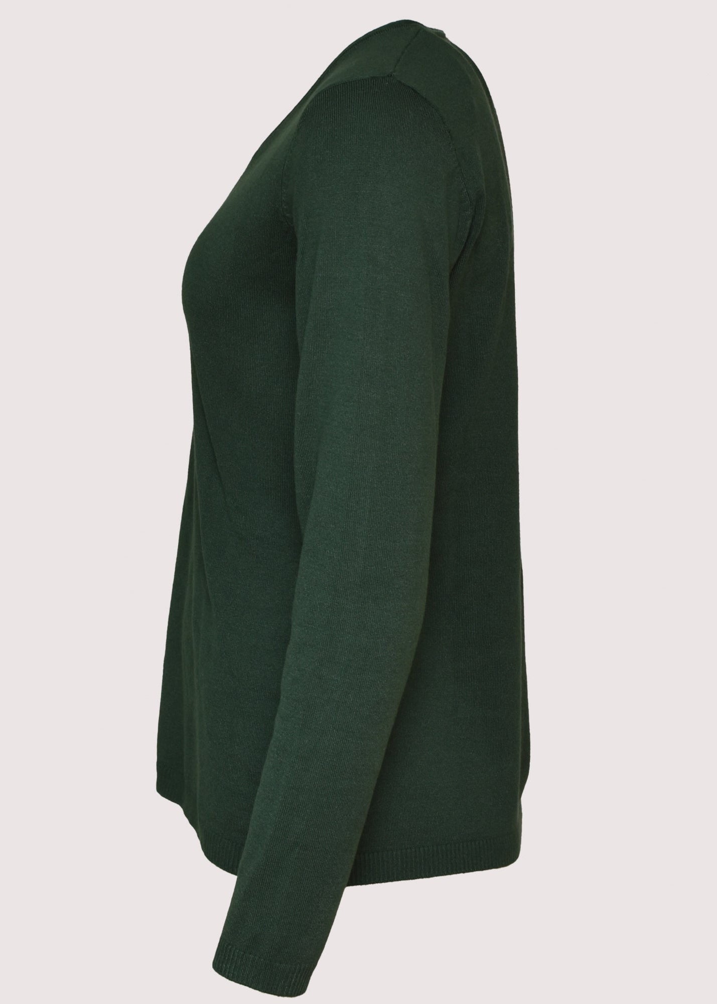 Catherine forest green soft touch v neck jumper
