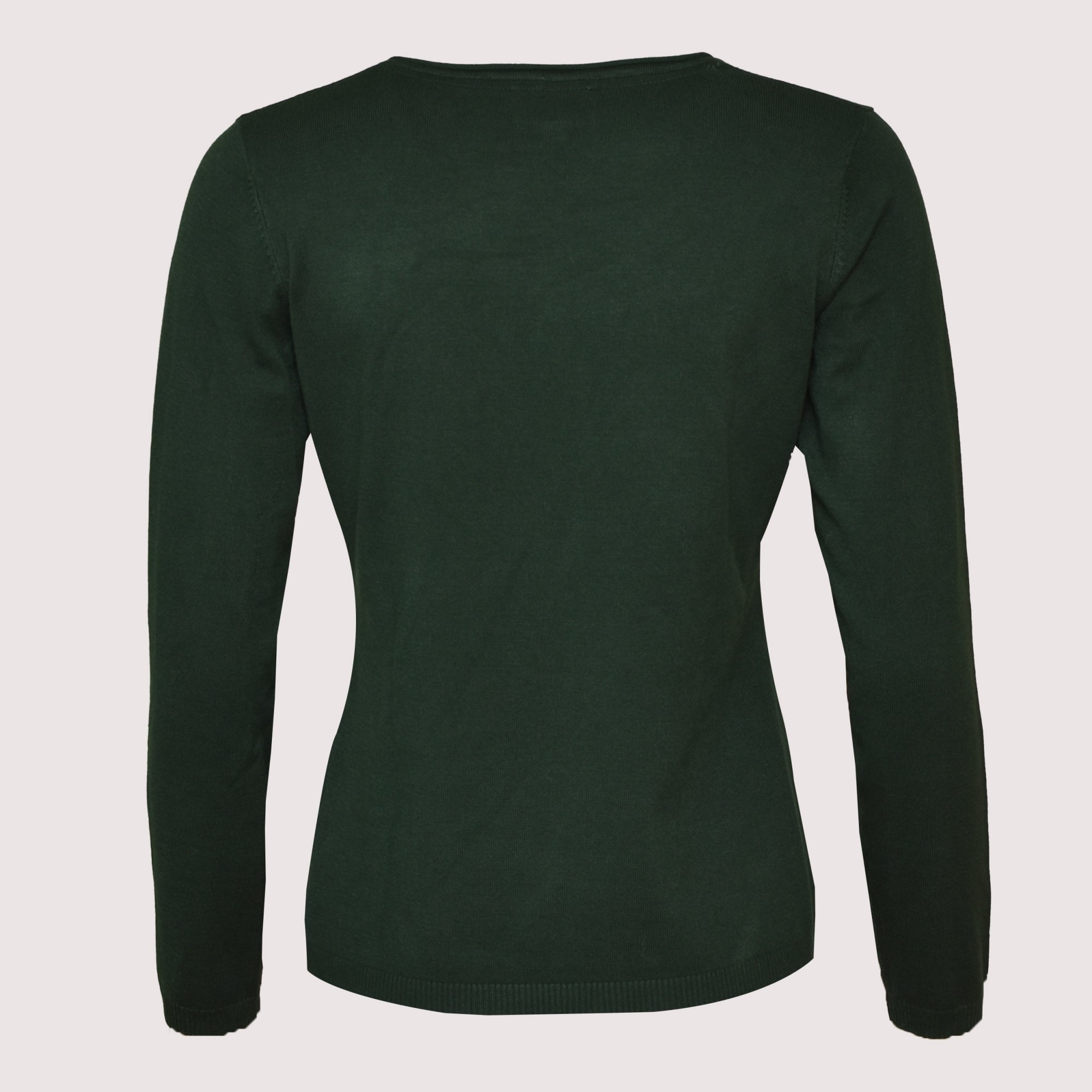 Catherine forest green soft touch v neck jumper