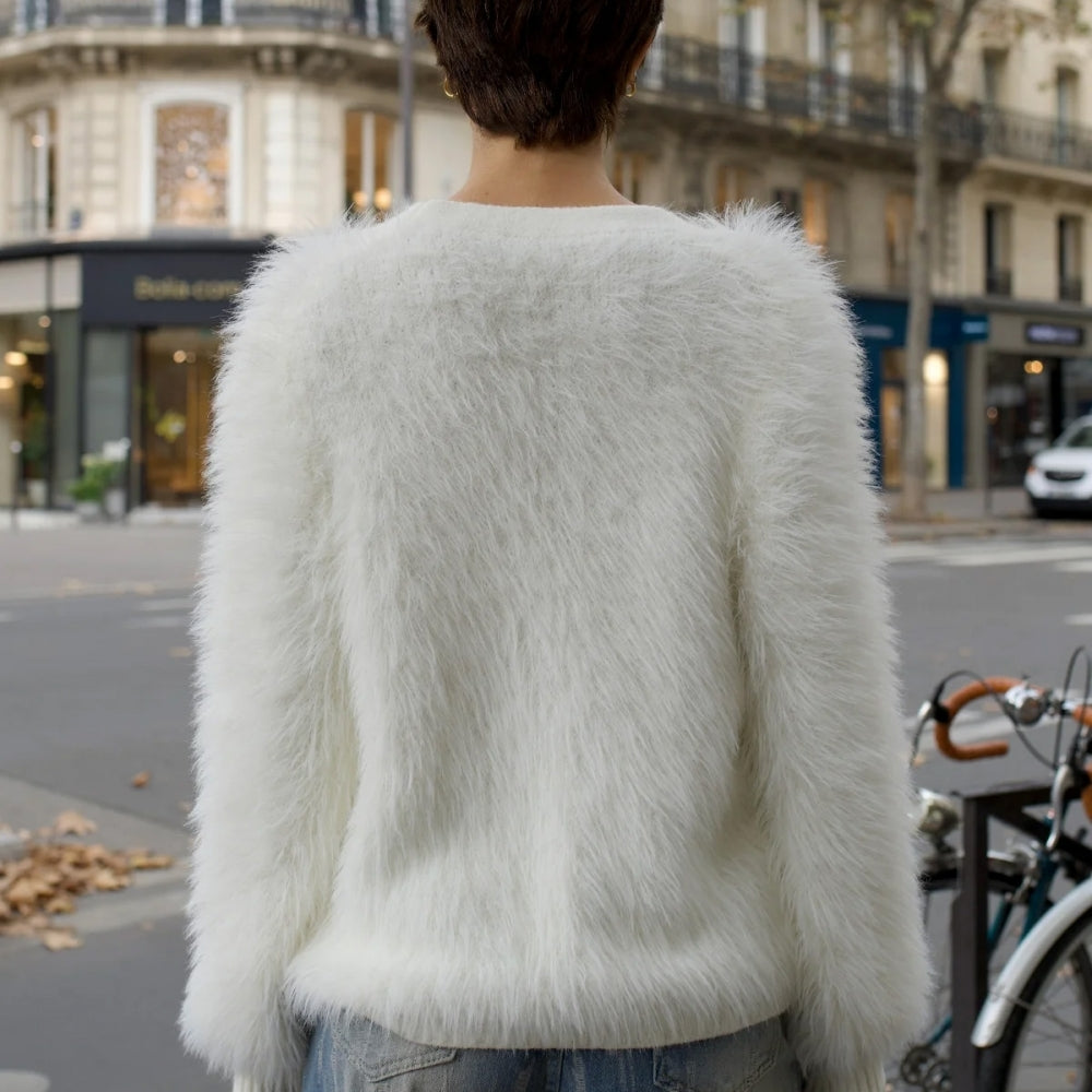 Bailey soft white faux fur jacket
