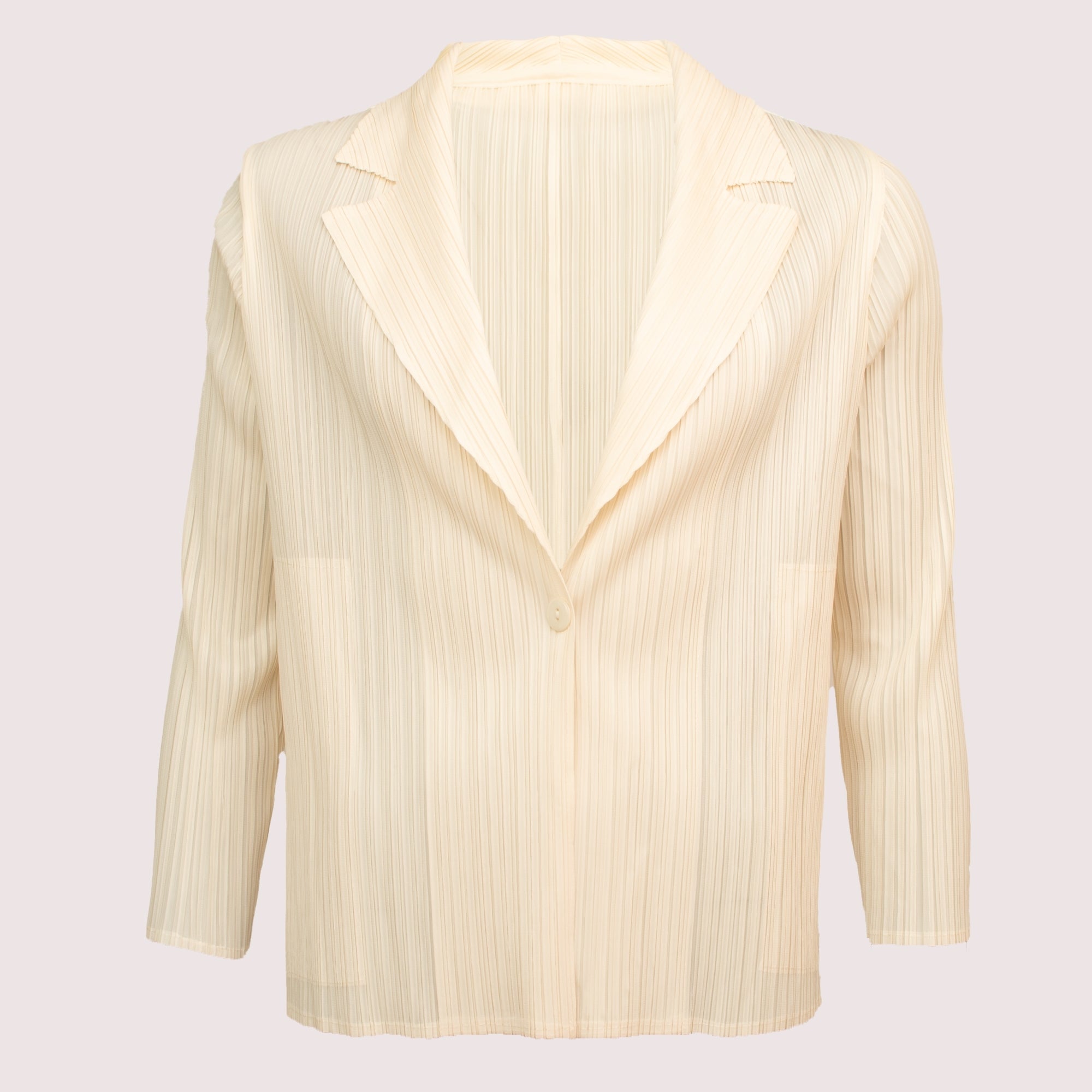 Mia cream single breasted pleated jacket