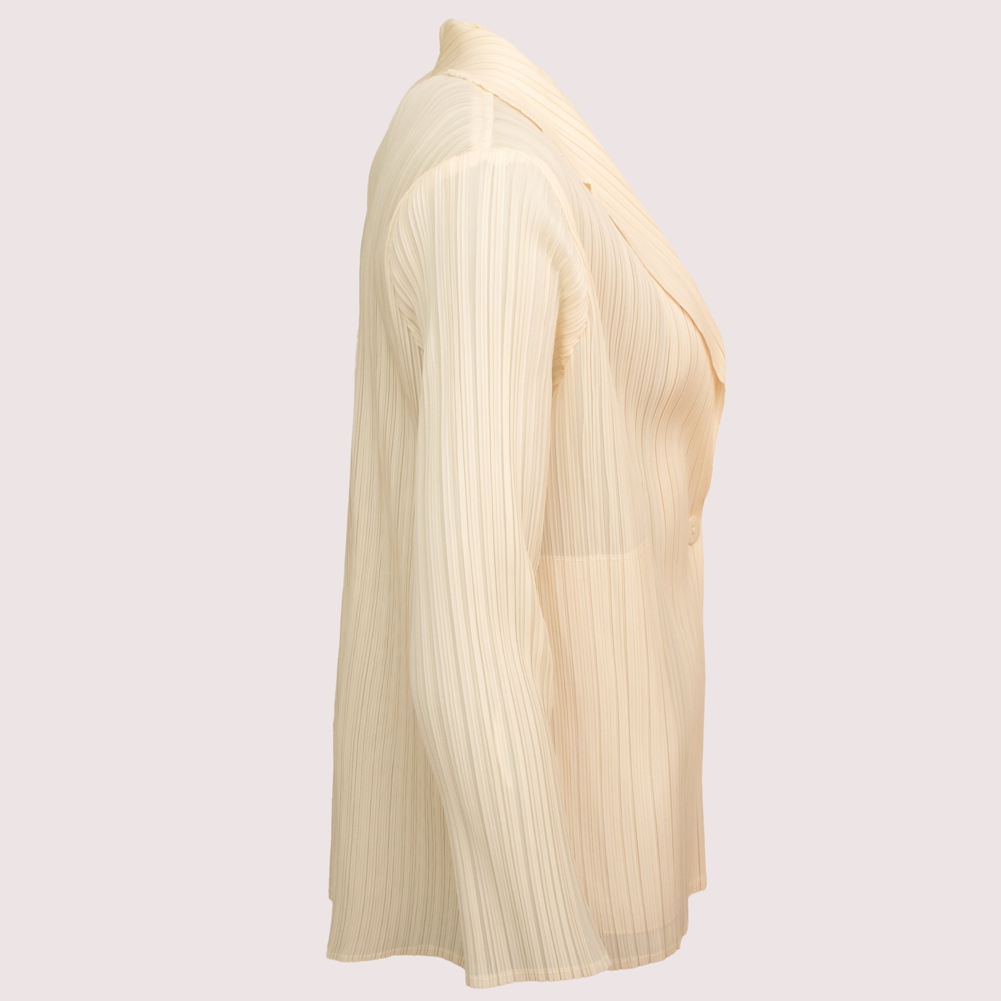 Mia cream single breasted pleated jacket
