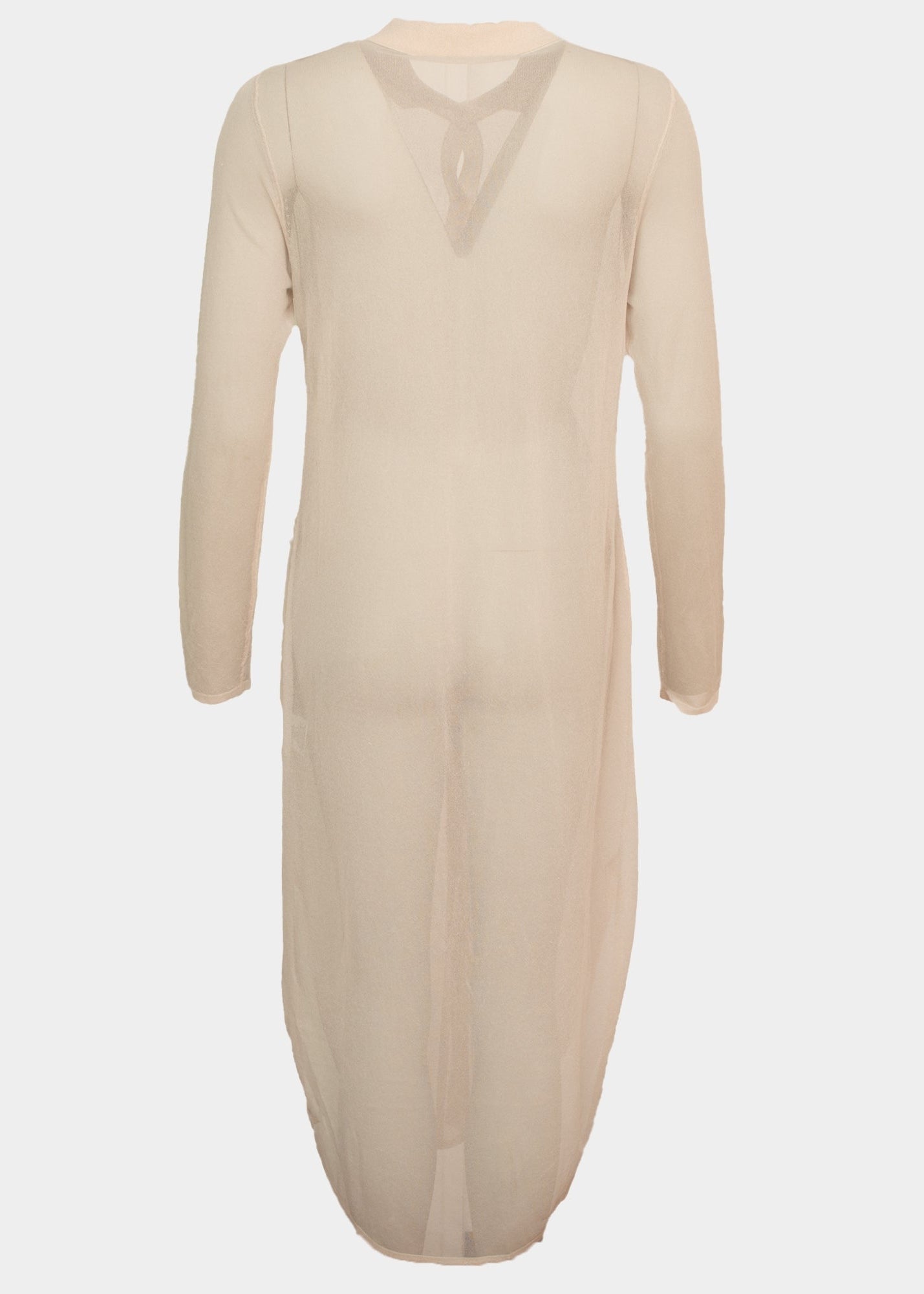 Gabrielle ecru midi ultra fine mesh cardigan