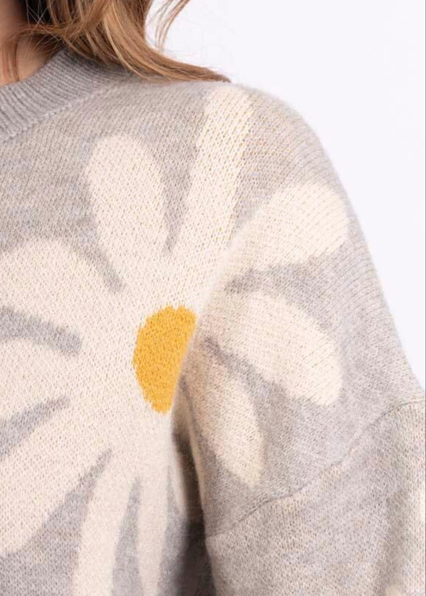 Hilda Grey multi flower mohair blend jumper