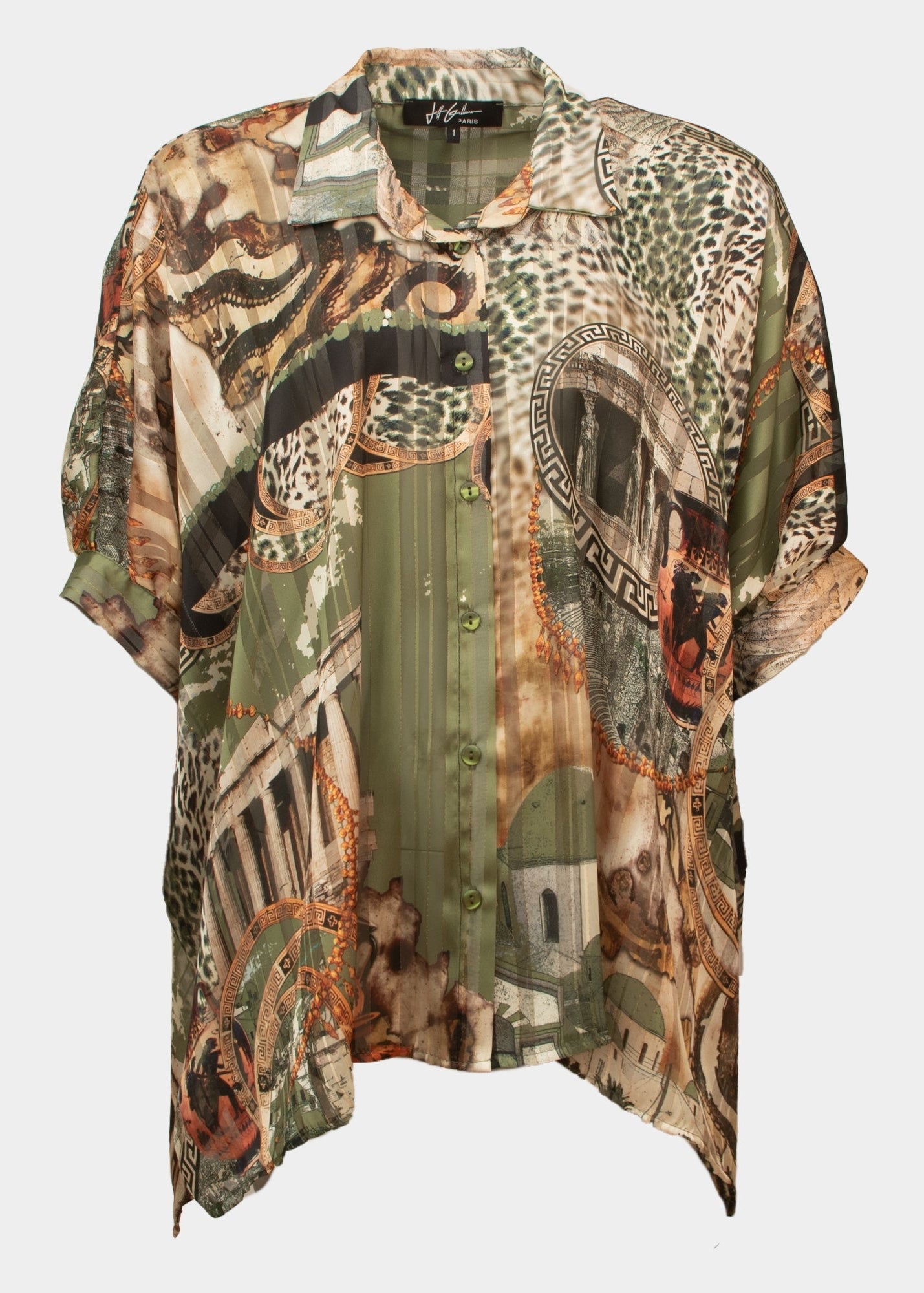 Troc Scenery chiffon relaxed fit blouse