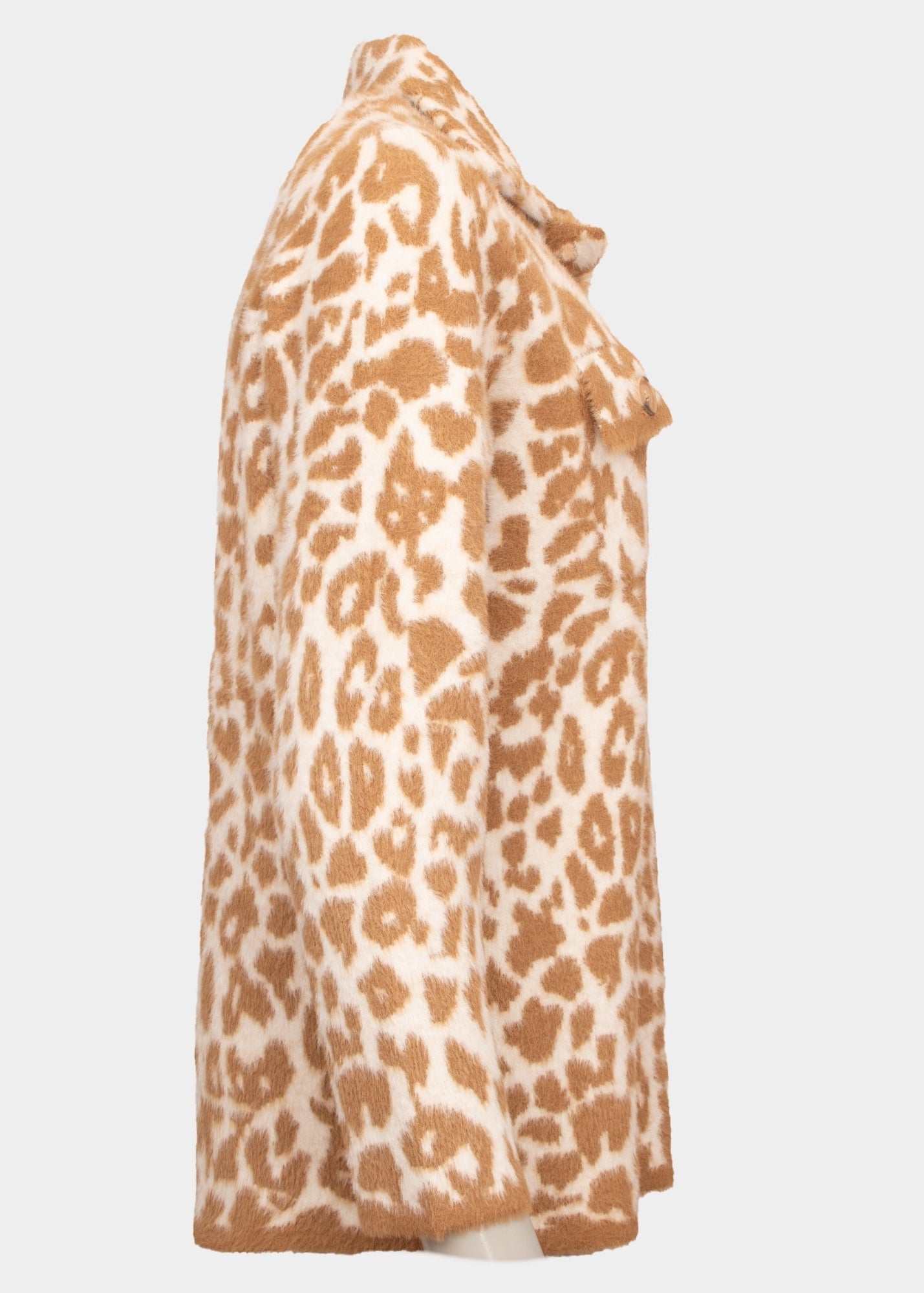 Camilla tan cream leopard print knitted jacket