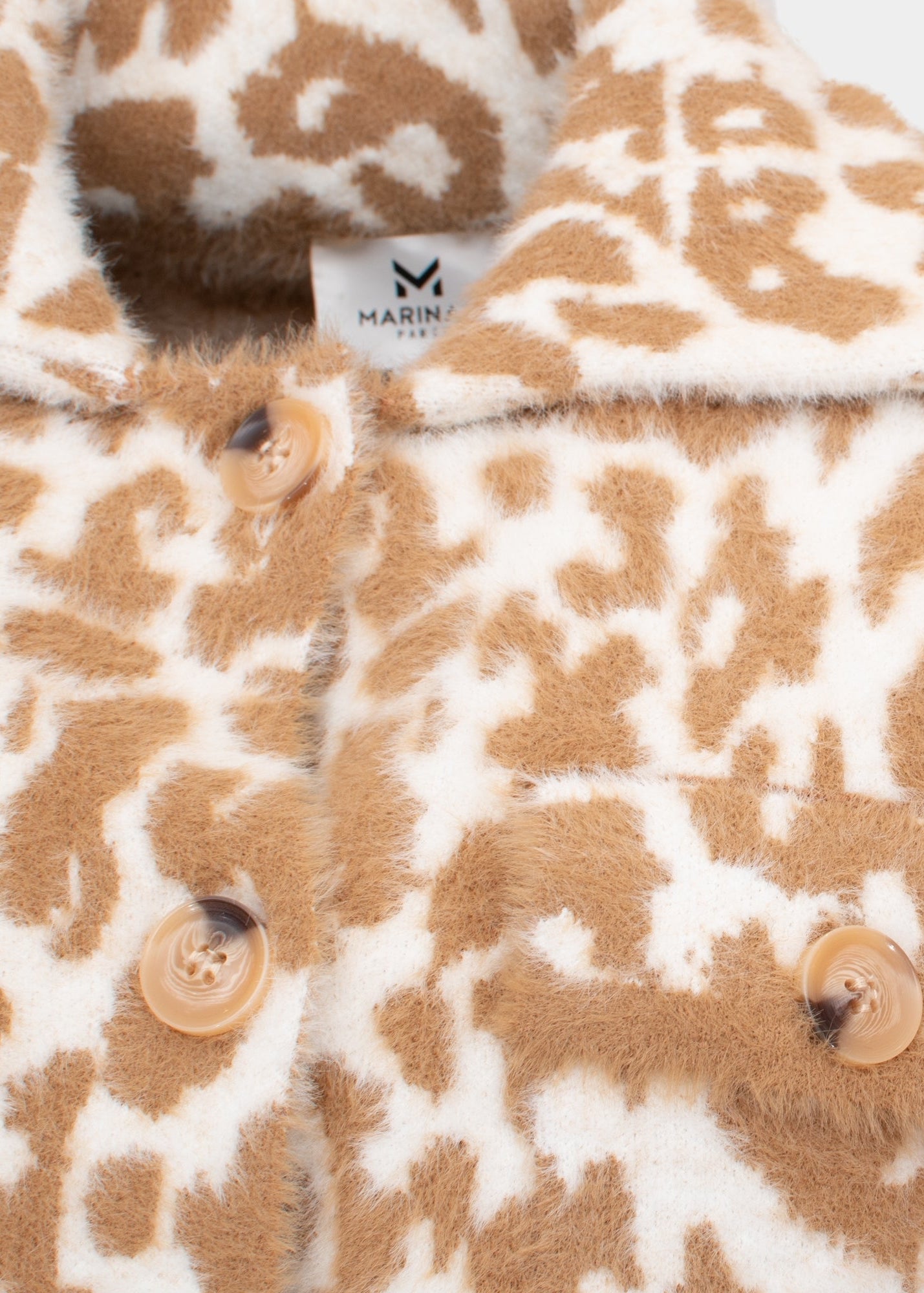 Camilla tan cream leopard print knitted jacket