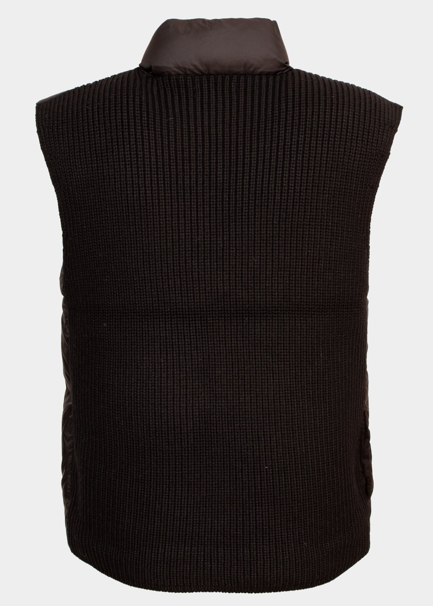 Maddie black 50 / 50 knit and quilt gilet0