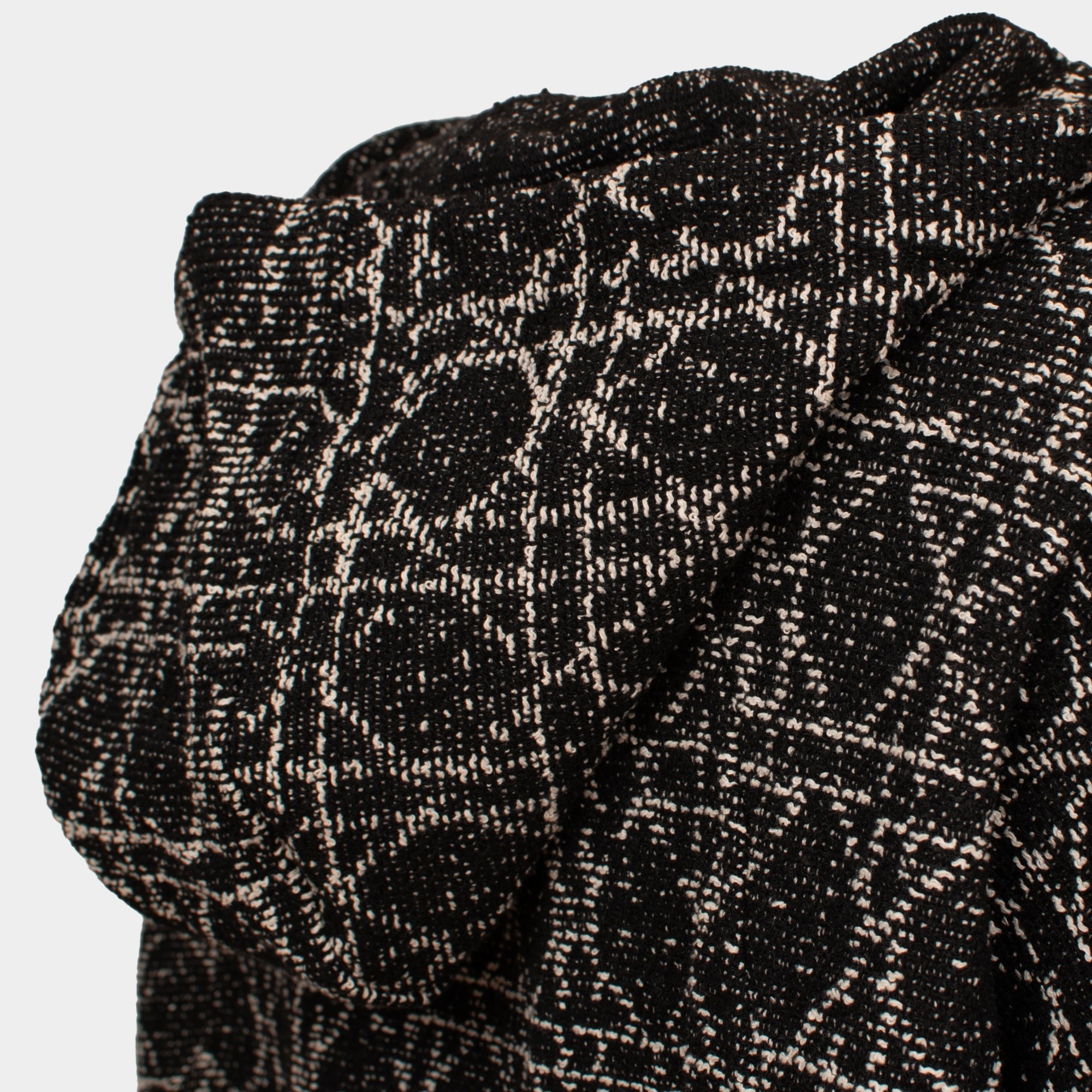 Elma black white diamond printed hooded twill jacket