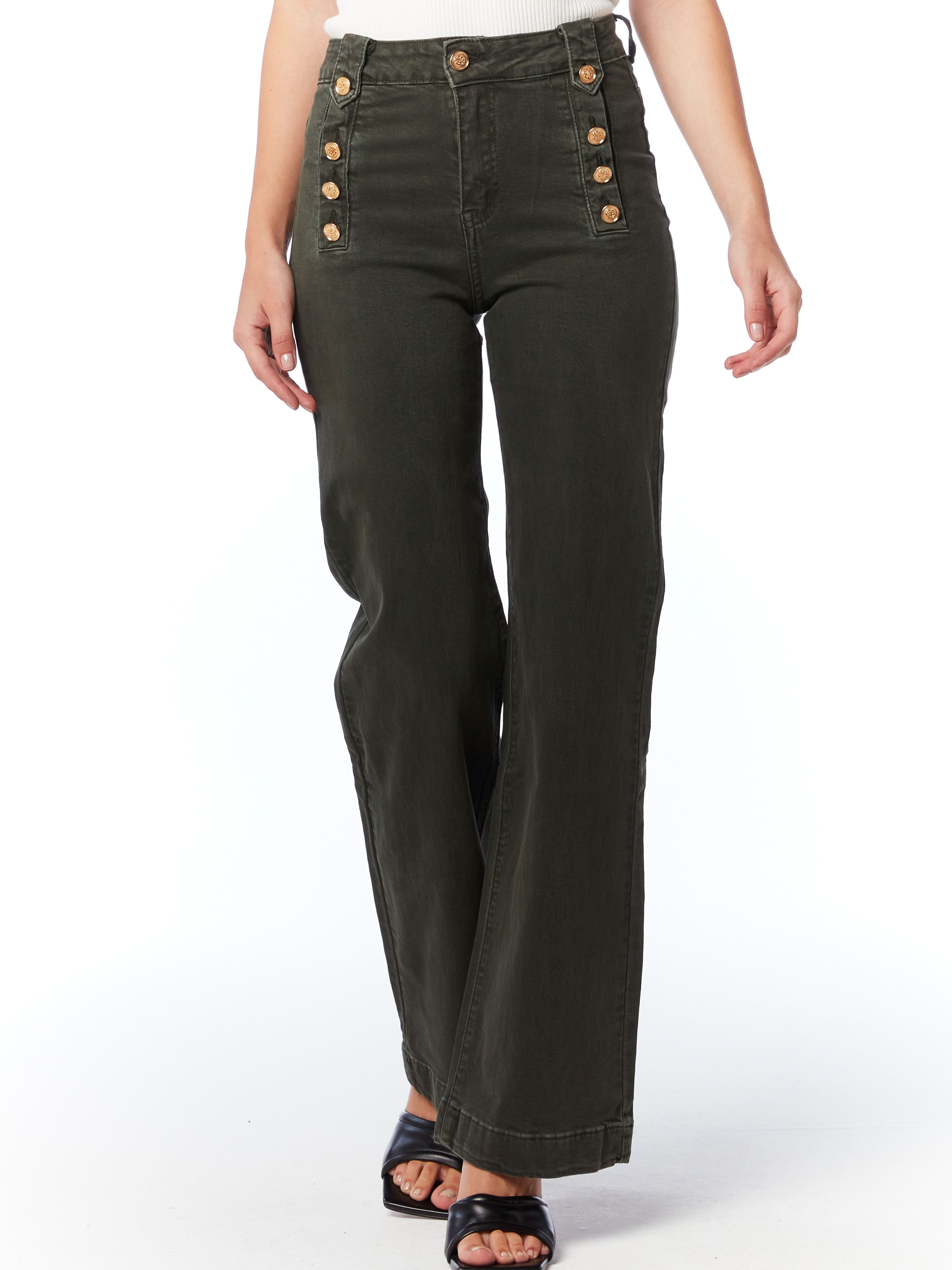 Doreen - Military button front jeans