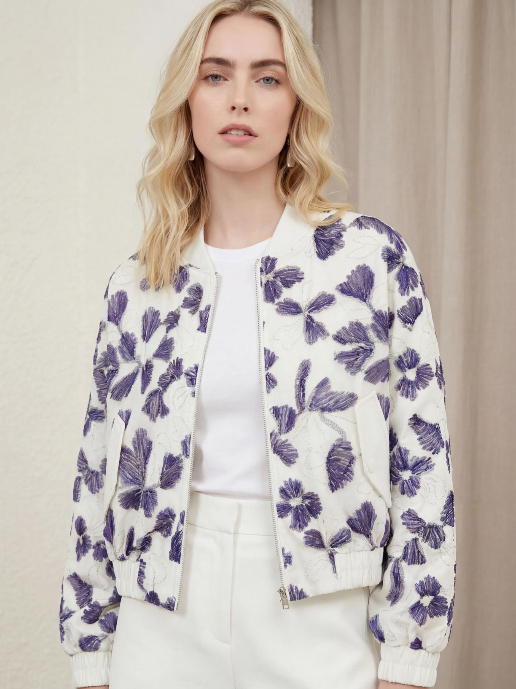 Miro - Diamante detail bomber jacket