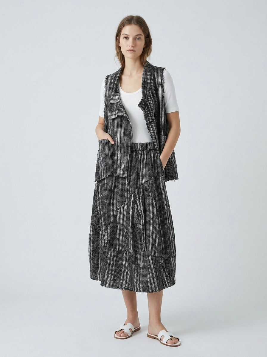Lipa - Checked mesh waistcoat