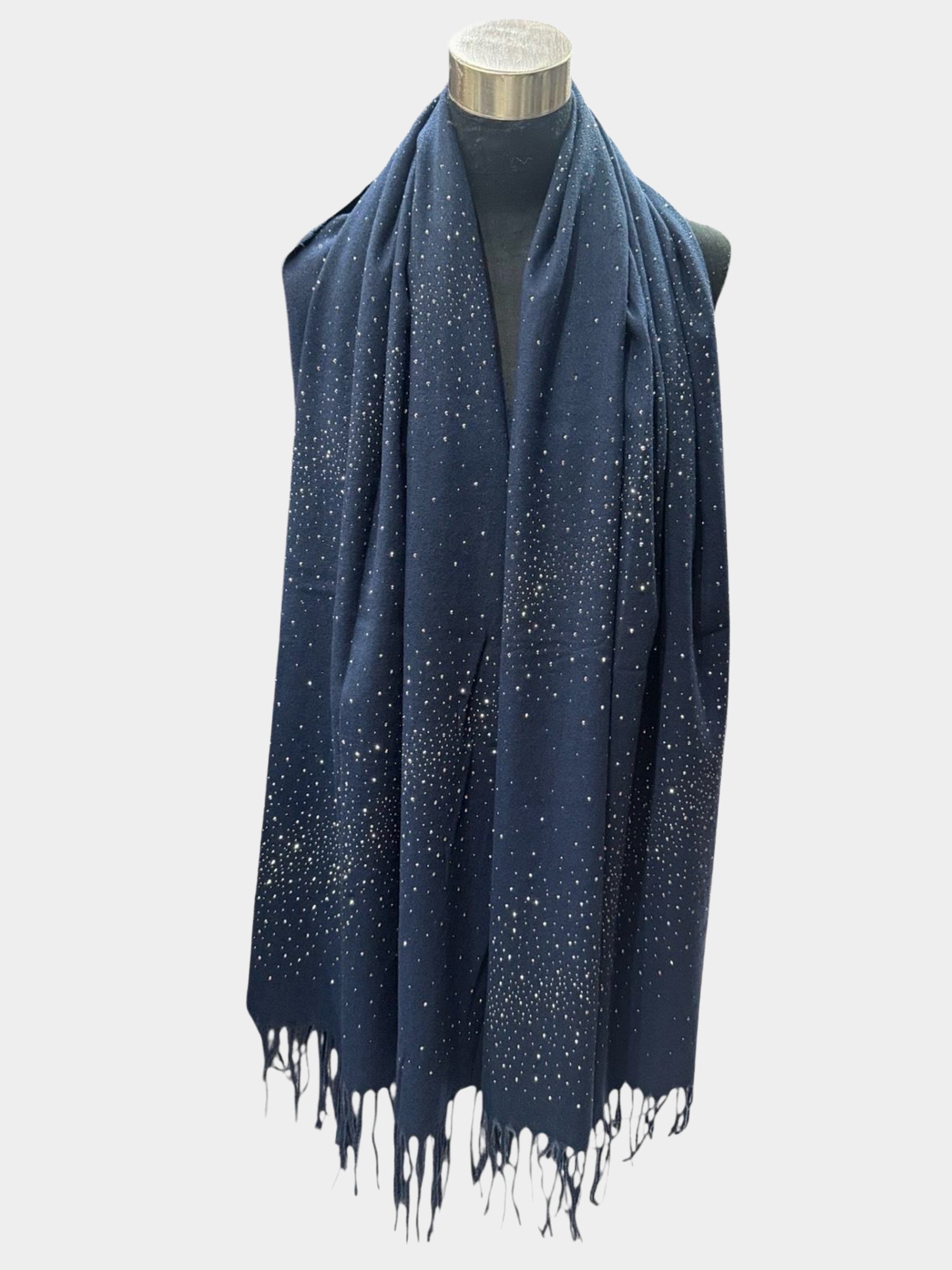 Sparkle - Embellished wool blend scarf