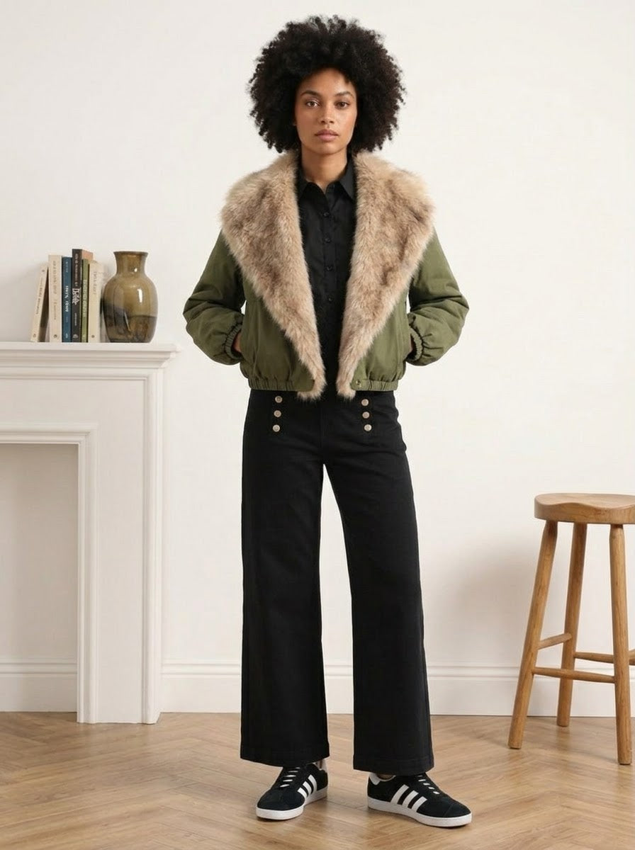 Keera - Fur trim bomber jacket