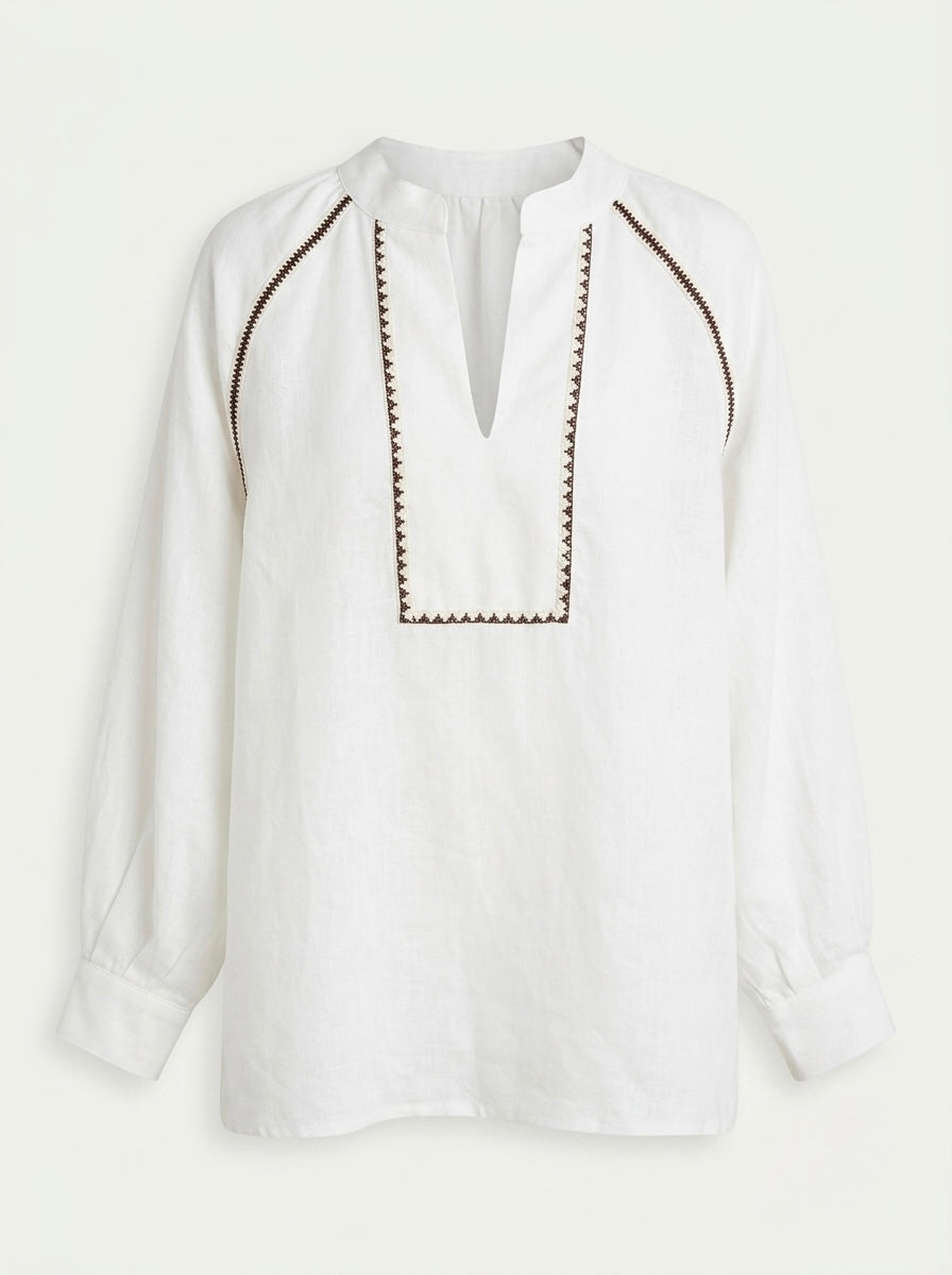 Candy - Linen embroidered blouse