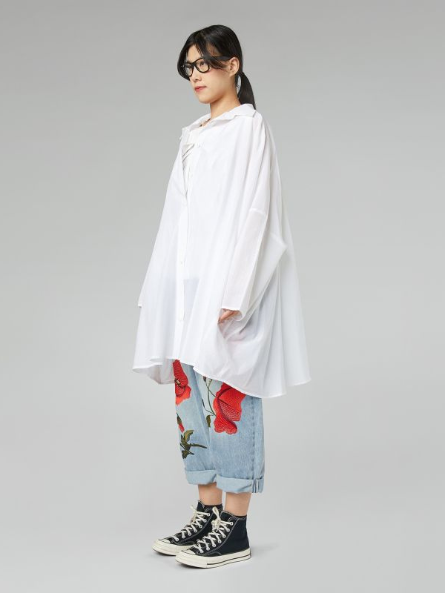 Amanda - Longline gathered shirt
